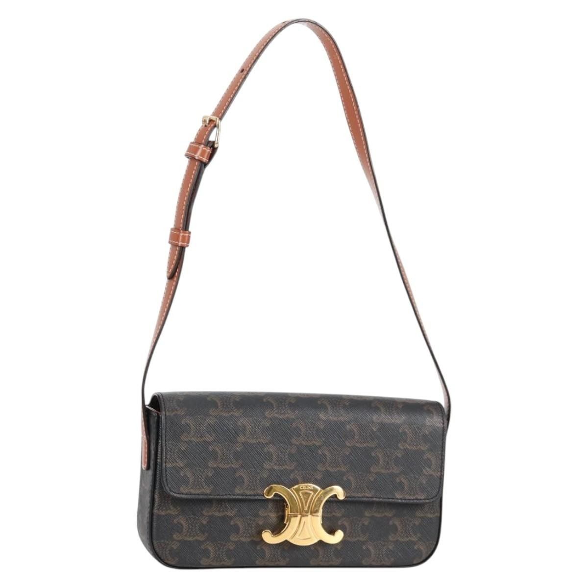 Celine Celine Triomphe East-West Shoulder Bag Triomphe Coated Canvas Size ONE SIZE - 1 Thumbnail