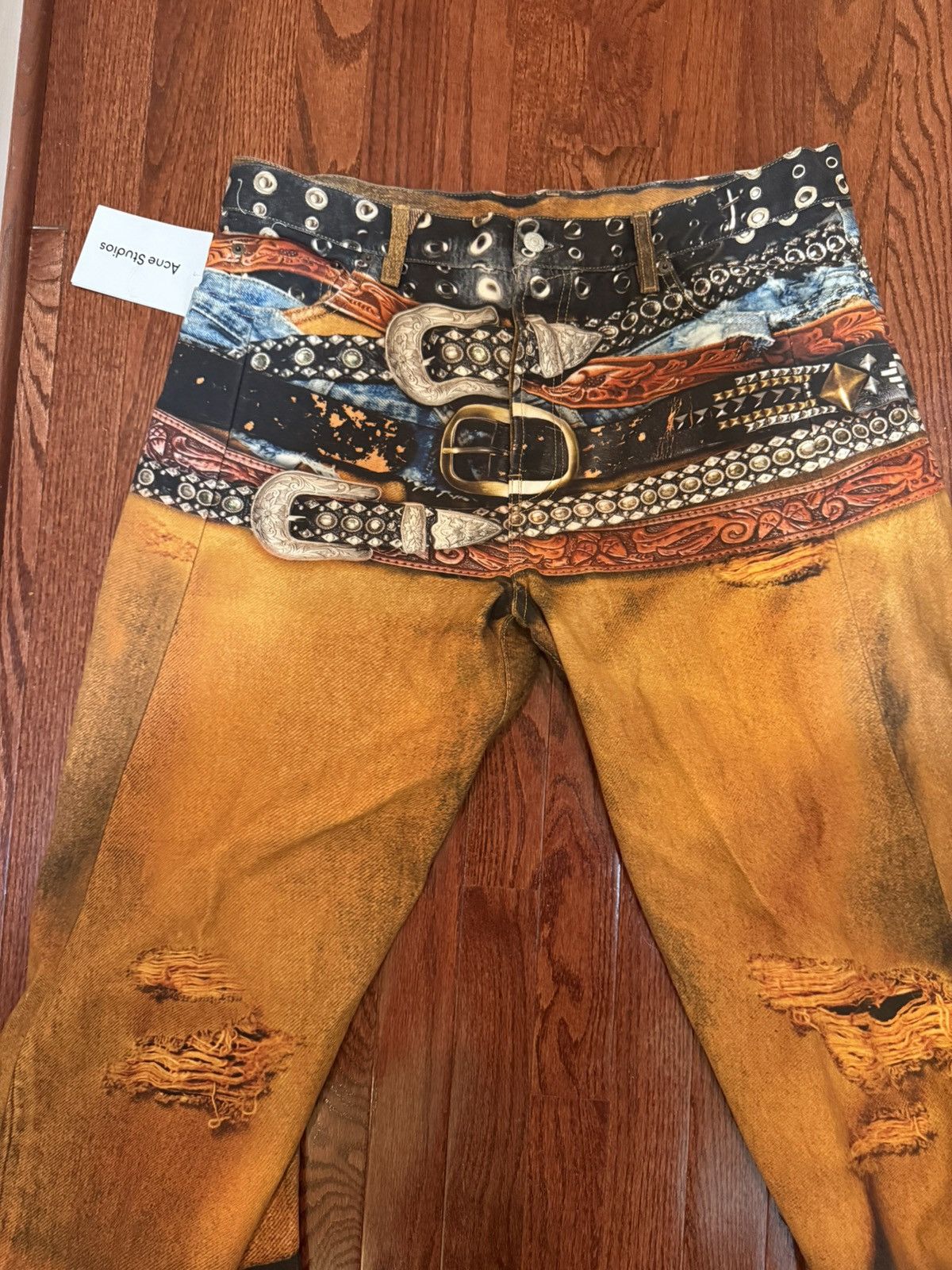 Acne Studios Acne Studio Trompe Orange Stacked Belt Jeans Size US 36 / EU 52 - 6 Thumbnail