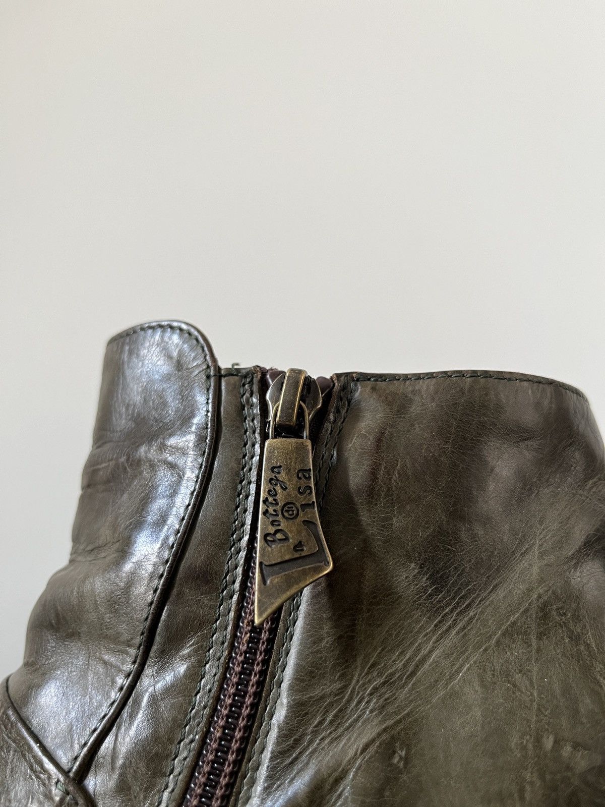 A.S.98 La Bottega di Lisa Ancle Avant Garde Green Leather Boots Size US 9 / IT 39 - 15 Thumbnail
