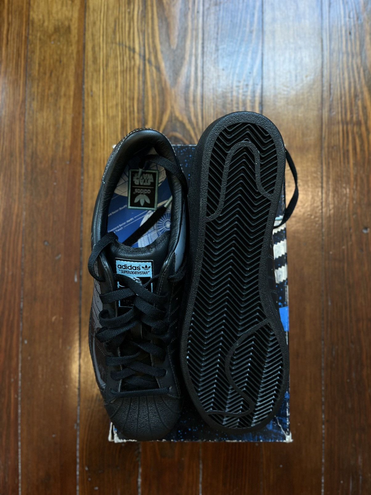 Adidas × Star Wars Adidas x Star Wars Death Star Superstars Black Size12 Collab Size US 12 / EU 45 - 2 Thumbnail