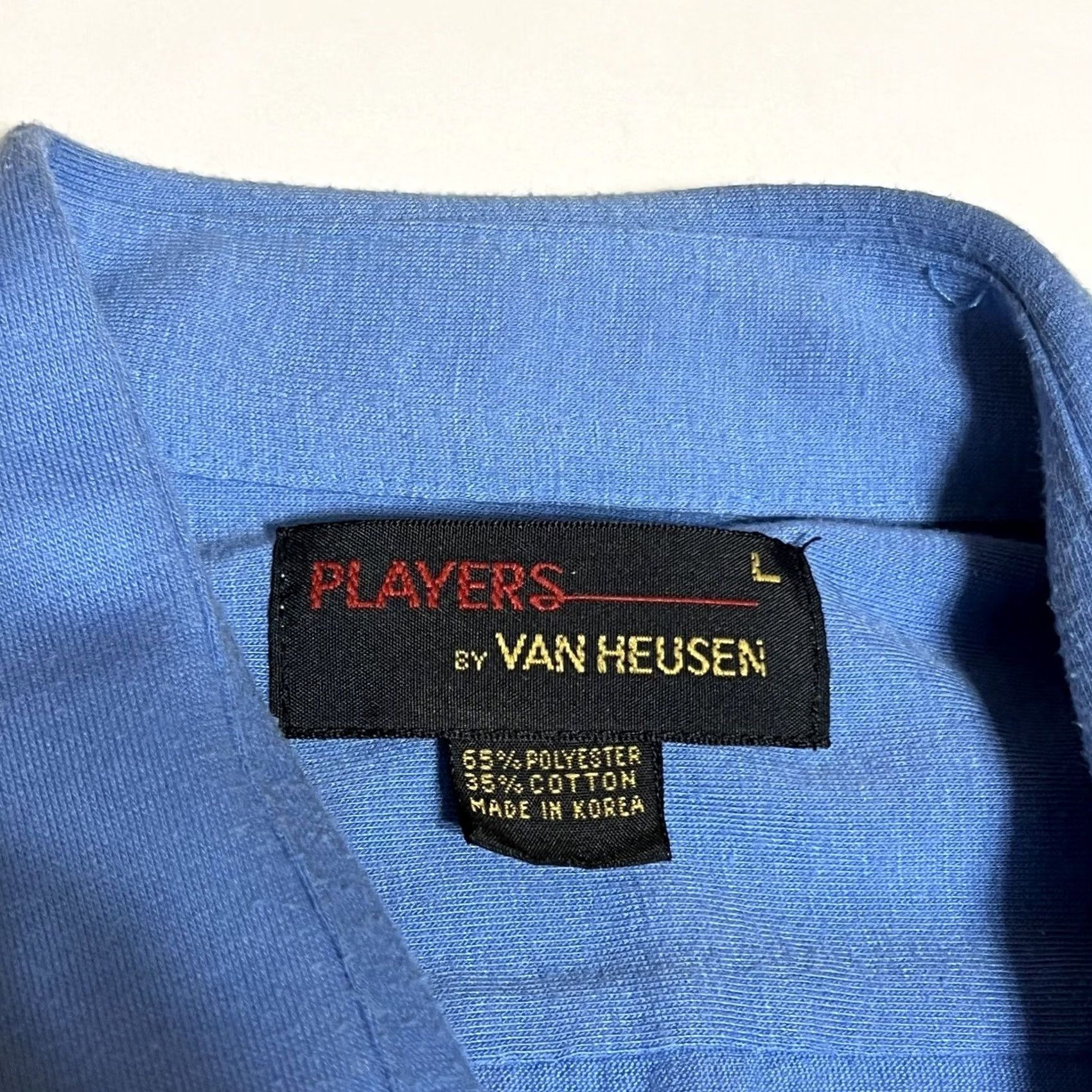 Van Heusen VINTAGE Players By Van Heusen Shirt Blue Men L Short Sleeve Button-Up Collared Cotton Blend Retro Vintage Reading: Button Front Size US L / EU 52-54 / 3 - 7 Thumbnail