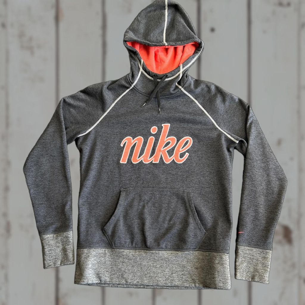 Nike Nike Hoodie Womens Therma-Fit Sweatshirt M Thumbholes Activewear Gray Pink Size M / US 6-8 / IT 42-44 - 1 Thumbnail