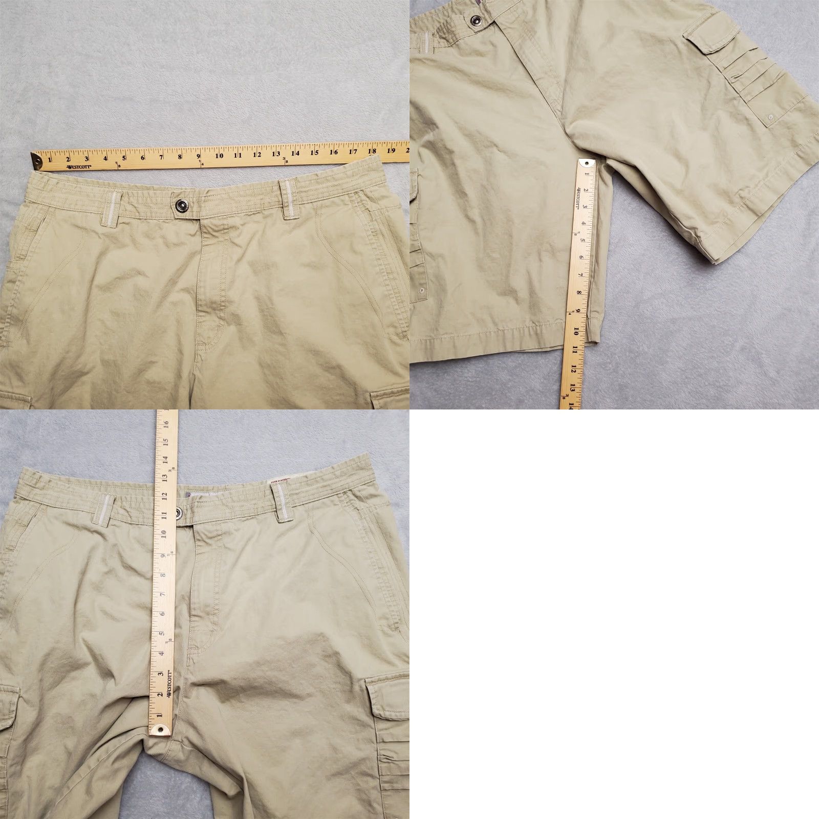 Vintage Columbia Cargo Shorts Men 38 Flat Front Khaki Outdoors Hiking Casual Beige Canvas Pockets Mens Size US 38 / EU 54 - 8 Thumbnail