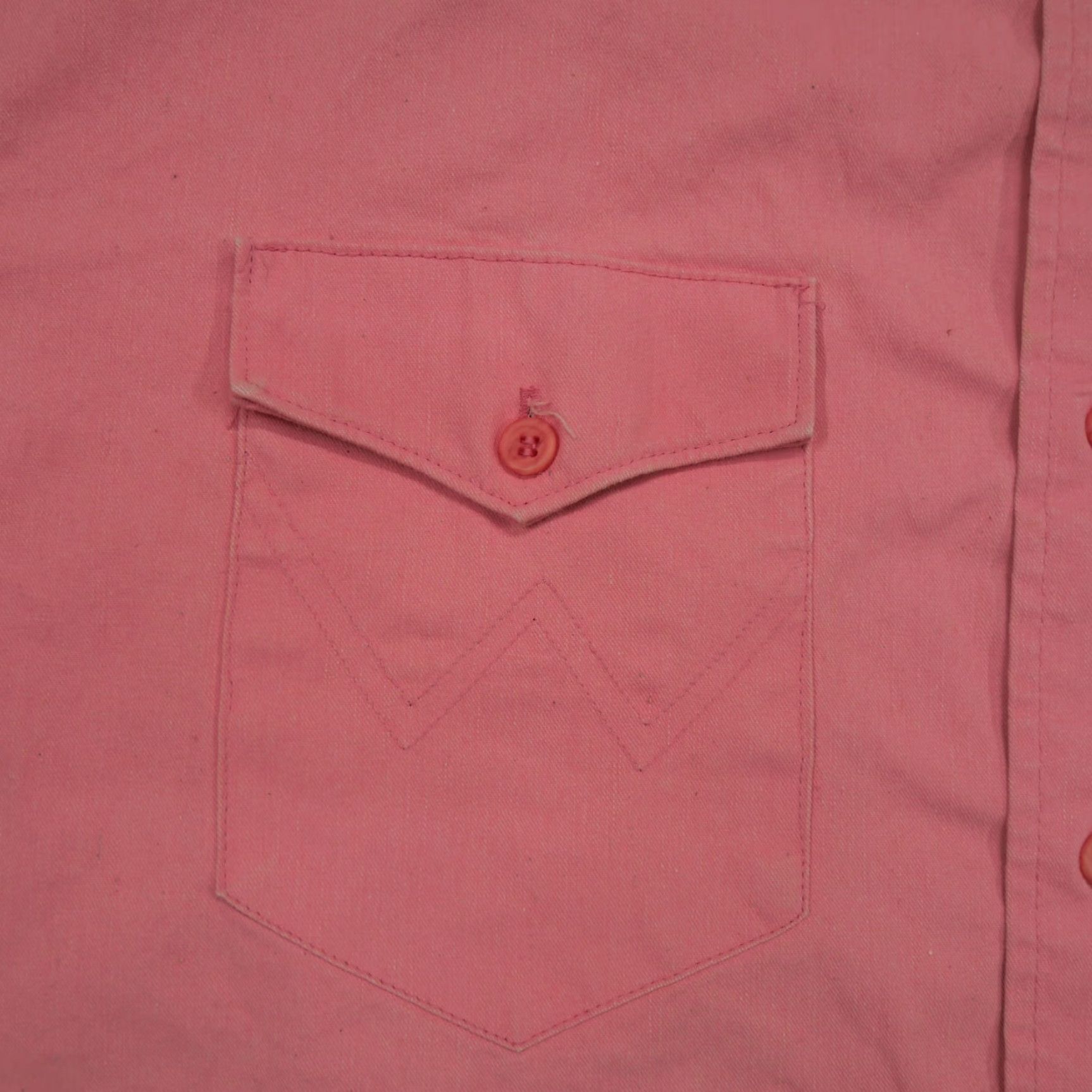 Wrangler VINTAGE Wrangler Shirt Mens 17.5 35 Pink Button Up Brush Popper Canvas Adult 90s Size US XXL / EU 58 / 5 - 2 Thumbnail