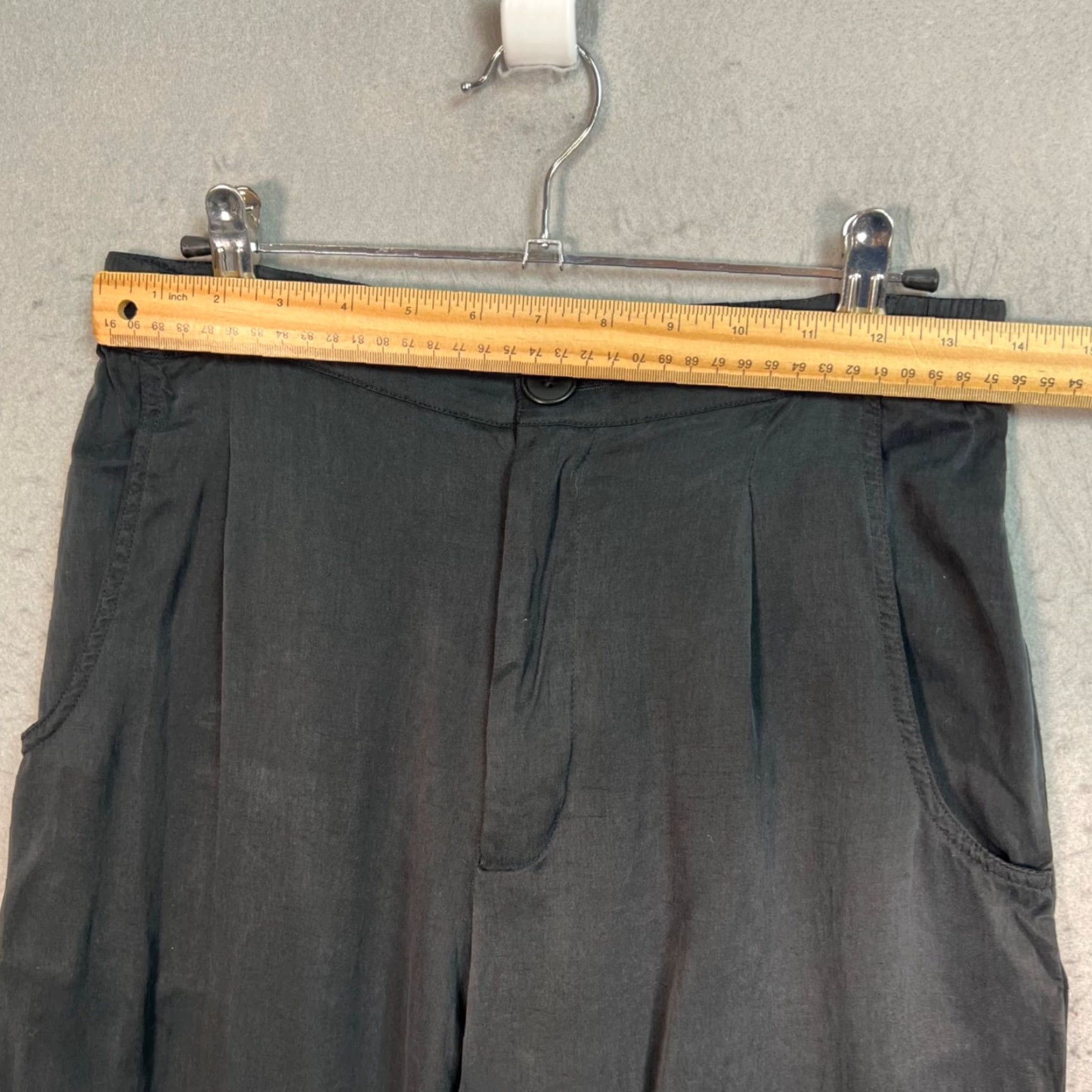 Vintage Djerf Avenue Pants Womens M Black Elastic Waist Wide-Leg Cupro Blend Dress Pants Women Medium Black Wide-Leg Vintage-Style N/A Size 32" / US 10 / IT 46 - 5 Thumbnail