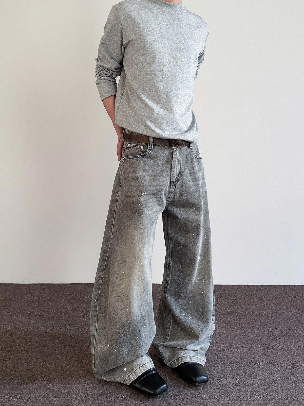 Vintage Wide Leg Baggy Jeans with Paint Splatter Detail Size US 32 / EU 48 - 6 Thumbnail