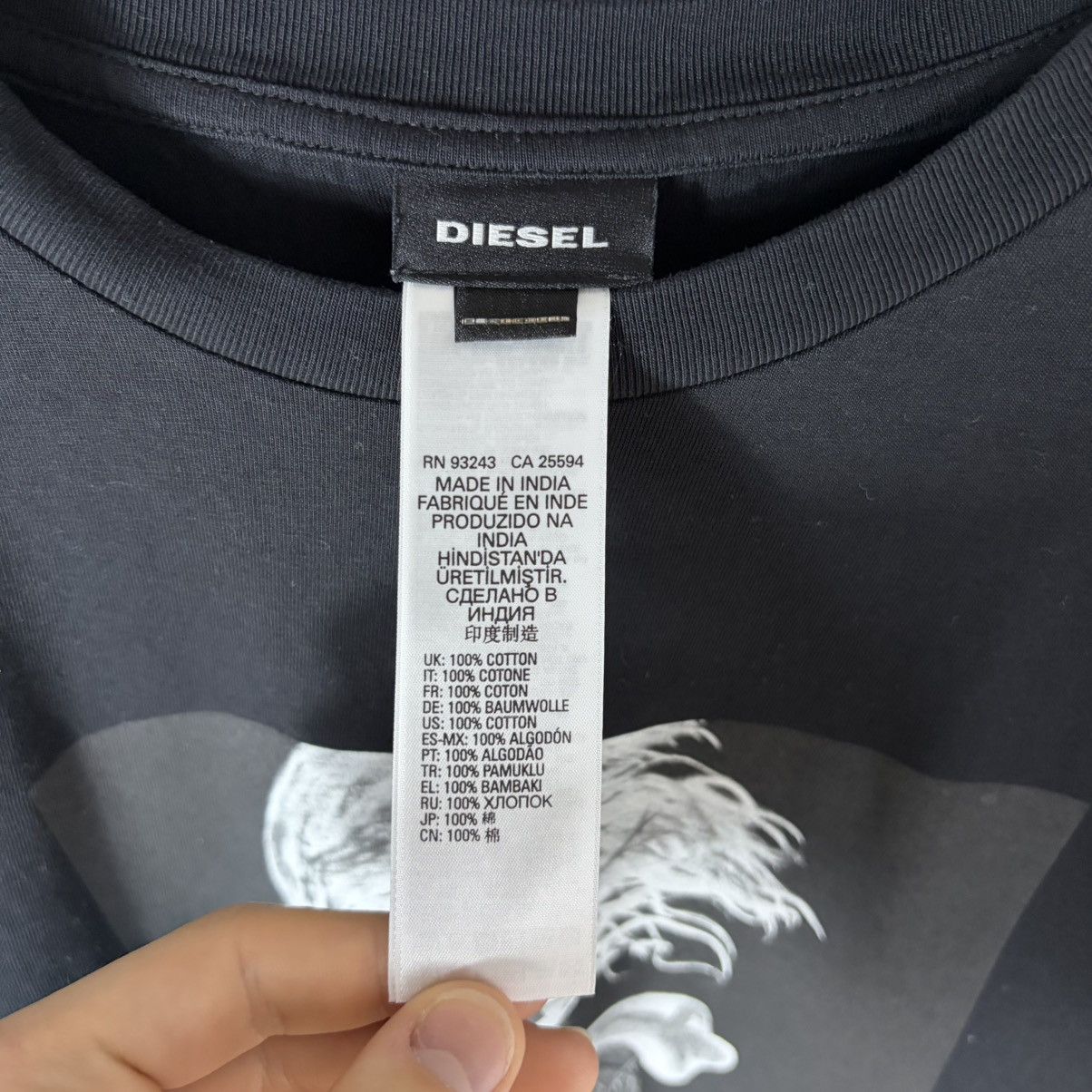 Diesel Diesel Visual Reference Only Big Print Logo Black Tee Y2K Size US M / EU 48-50 / 2 - 3 Thumbnail