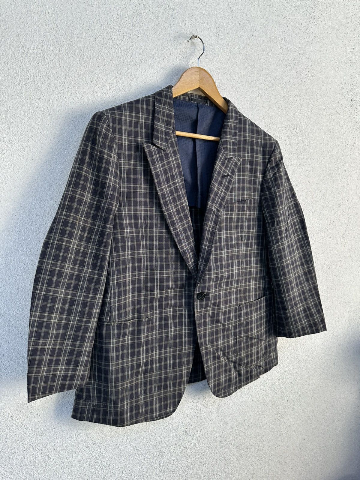 Vintage × Yves Saint Laurent Yves Saint Laurent Checkered Blazer Size 40R - 4 Thumbnail