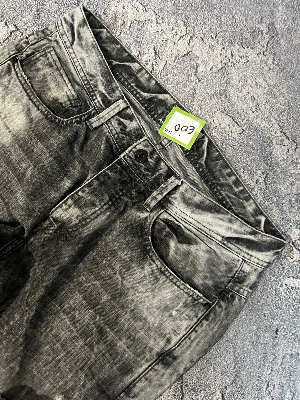 Japanese Brand SWAG Destroyed Acid Washed — Streetwear Weathered Slim Jeans Size US 33 - 3 Thumbnail