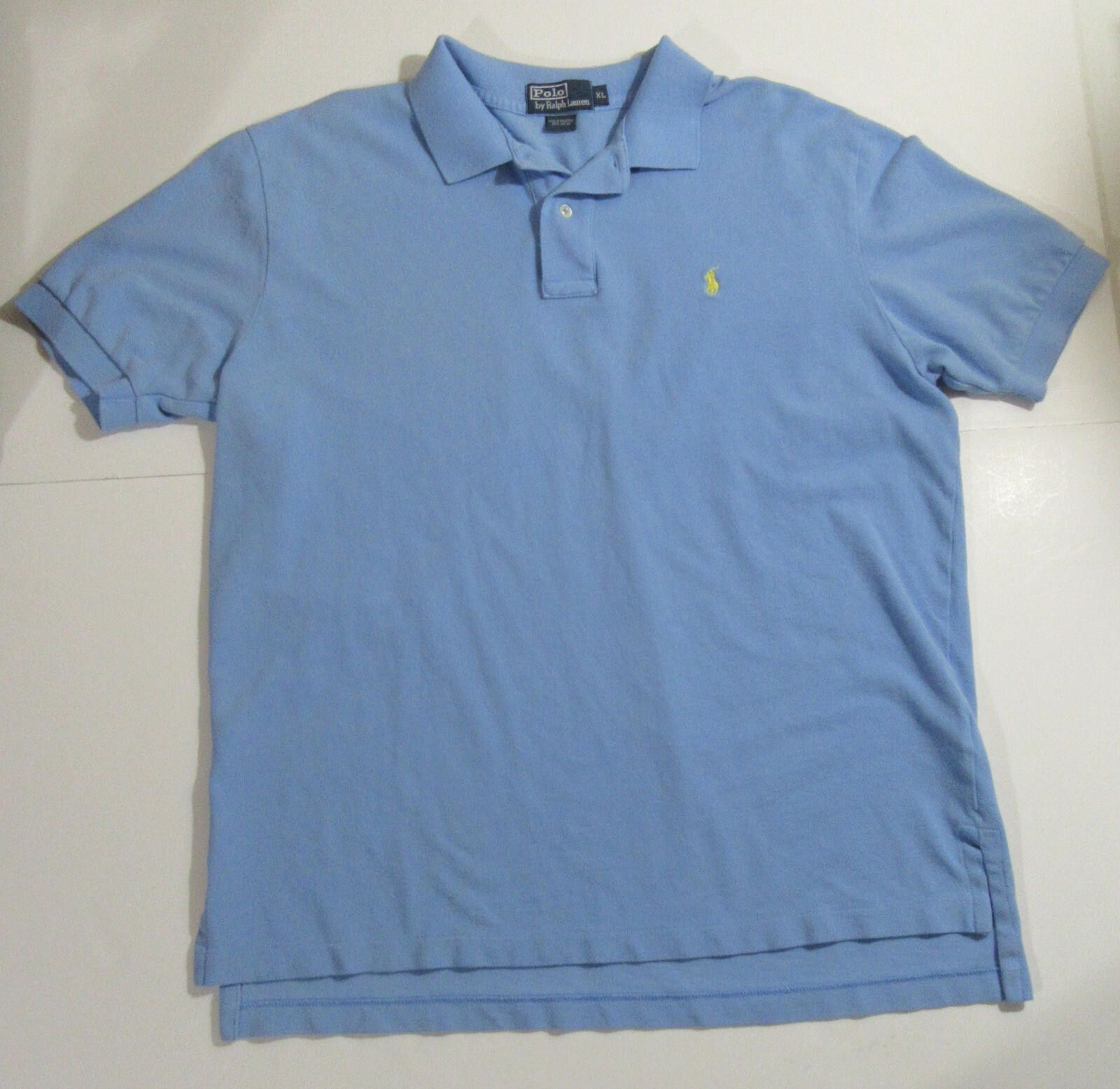Polo Ralph Lauren Polo Ralph Lauren Men Shirt Light Blue with Yellow Pony XL Size US XL / EU 56 / 4 - 1 Thumbnail