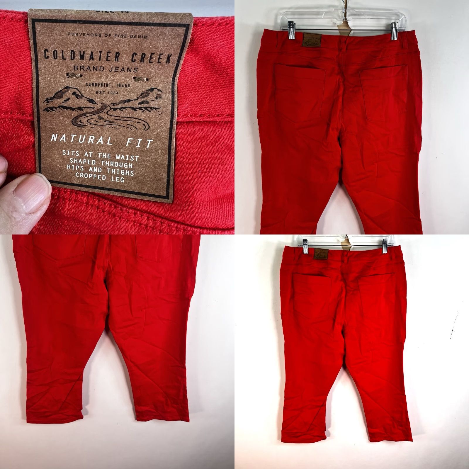 Coldwater Creek Coldwater Creek Jeans Womens Size 16 Red Denim Mini Bootcut Crop 36X23 Size 38" / US 16 / IT 52 - 8 Thumbnail