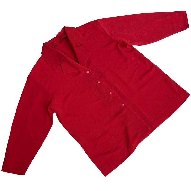 image of Vintage Sundazed (Germany) Cupro Petal Collar Shirt Jacket Red, Women's (Size XL)