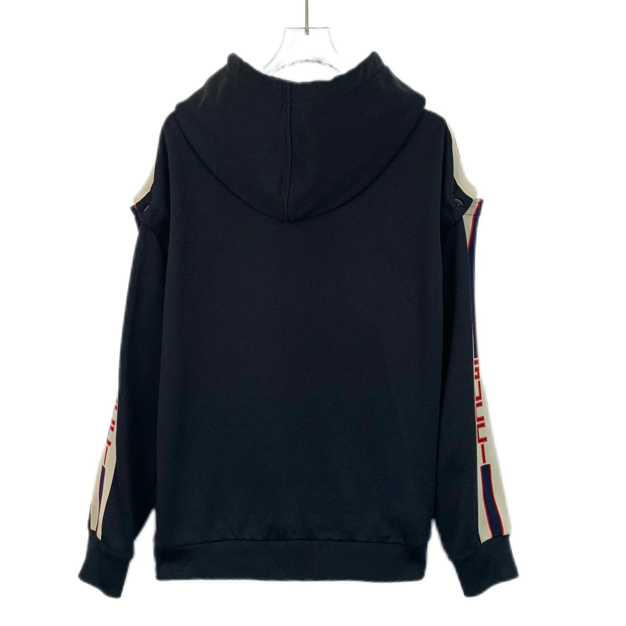 Gucci Gucci Black Cotton/Polyester Hoodie With Logo Tape Sleeves S Size XS / US 0-2 / IT 36-38 - 2 Thumbnail