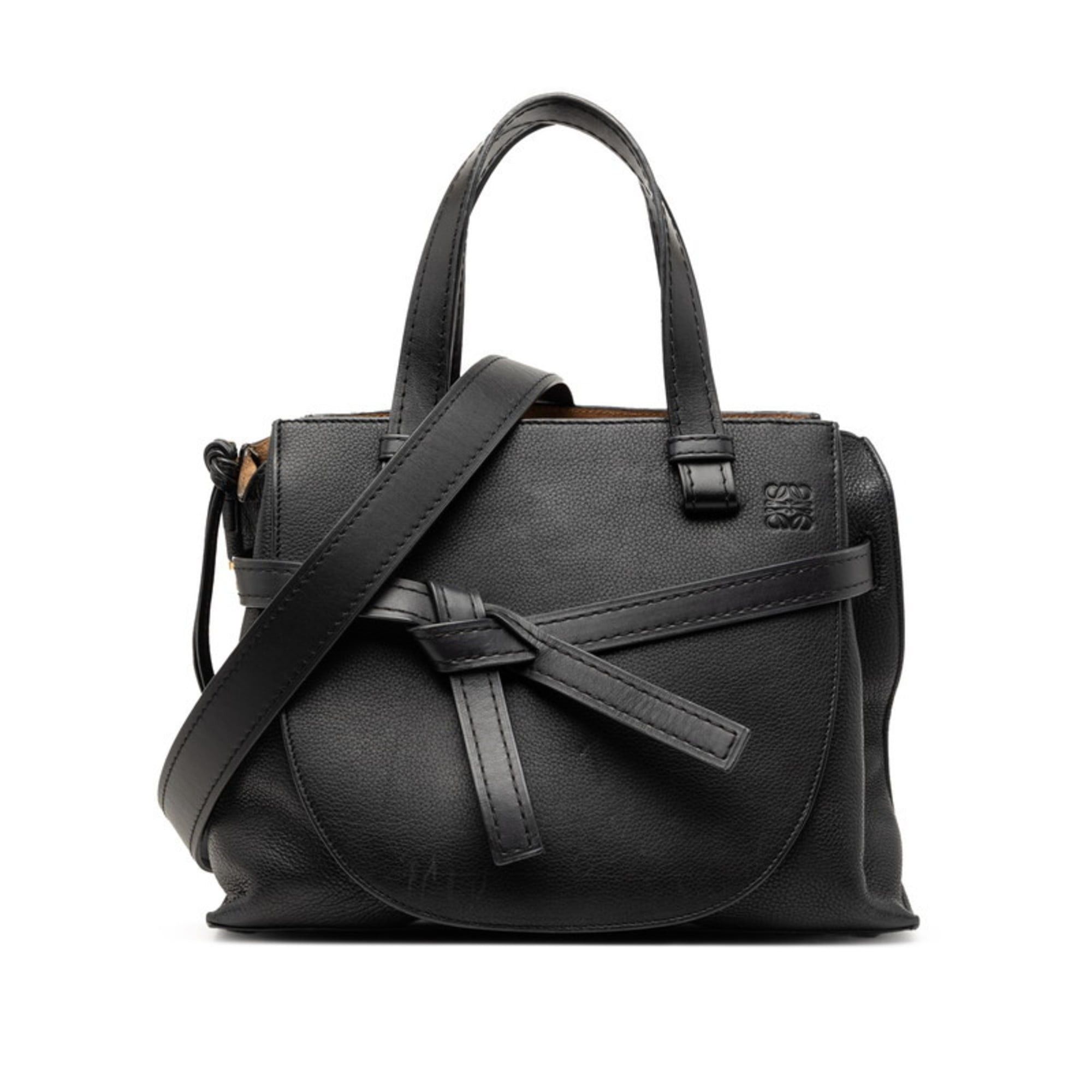 Loewe Loewe Anagram Gate Small Handbag, Top Handle Shoulder Bag, 2-Way, Black Leather, Women's LOEWE Size ONE SIZE - 1 Thumbnail