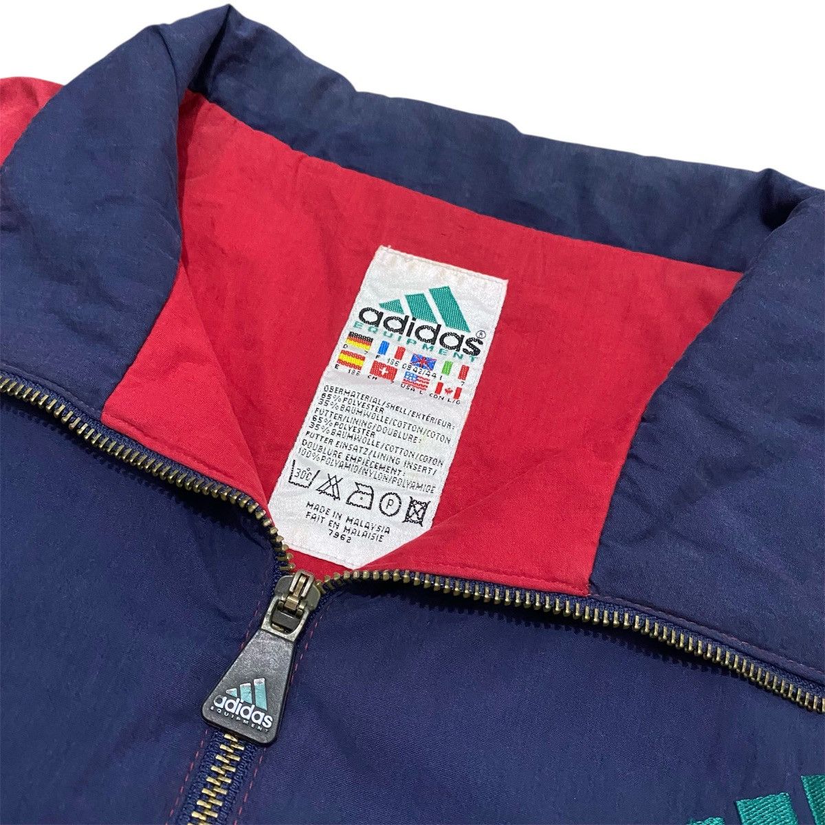 Adidas 90s Adidas Equipment Light Windbreaker Jacket Red Navy Size US XXL / EU 58 / 5 - 8 Thumbnail