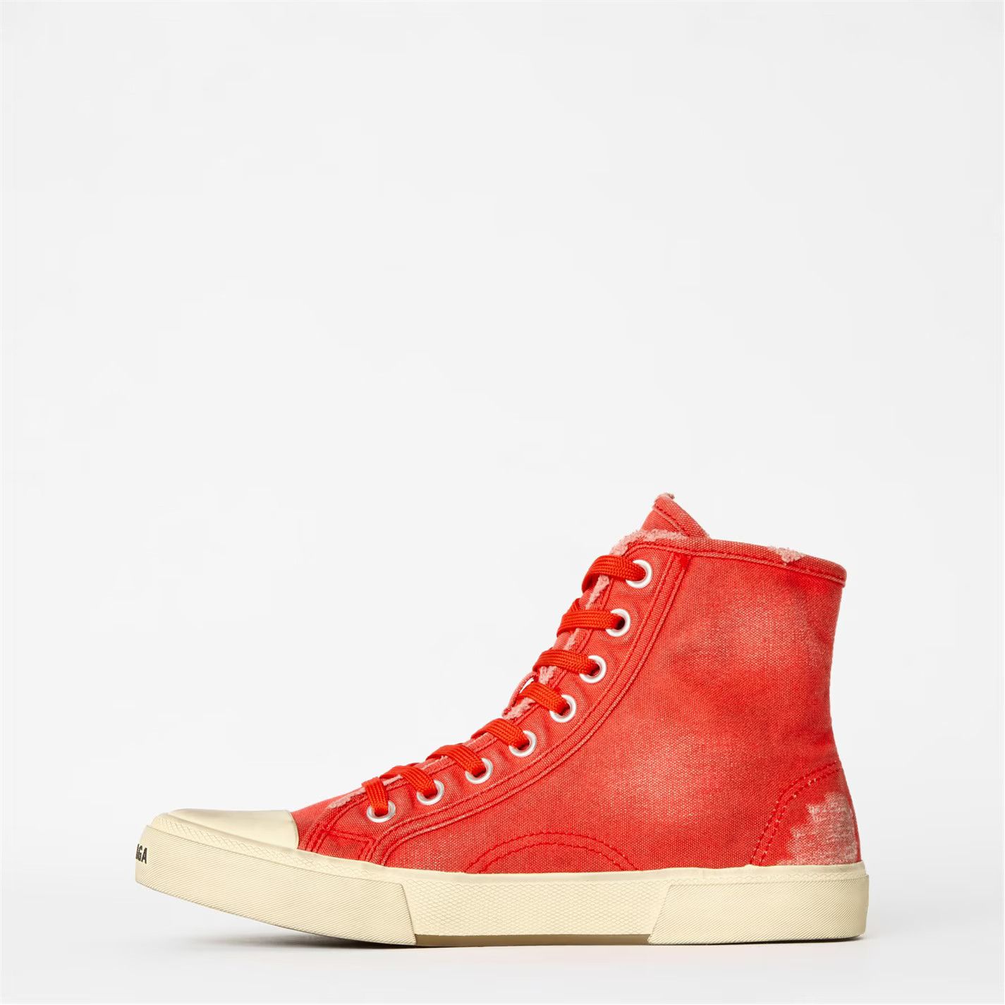 Balenciaga o1g2r1mq0226 Paris High-Top Sneakers In Red/Ivory Size US 10 / EU 43 - 2 Thumbnail