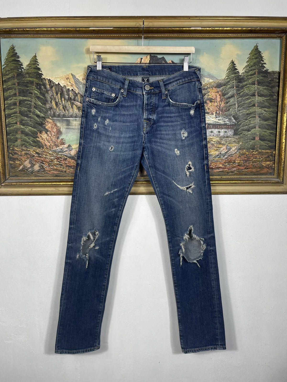 True Religion × Vintage True Religion Vintage Y2k Denim Jeans Ripped Pants Rocco Size 30" / US 8 / IT 44 - 2 Thumbnail