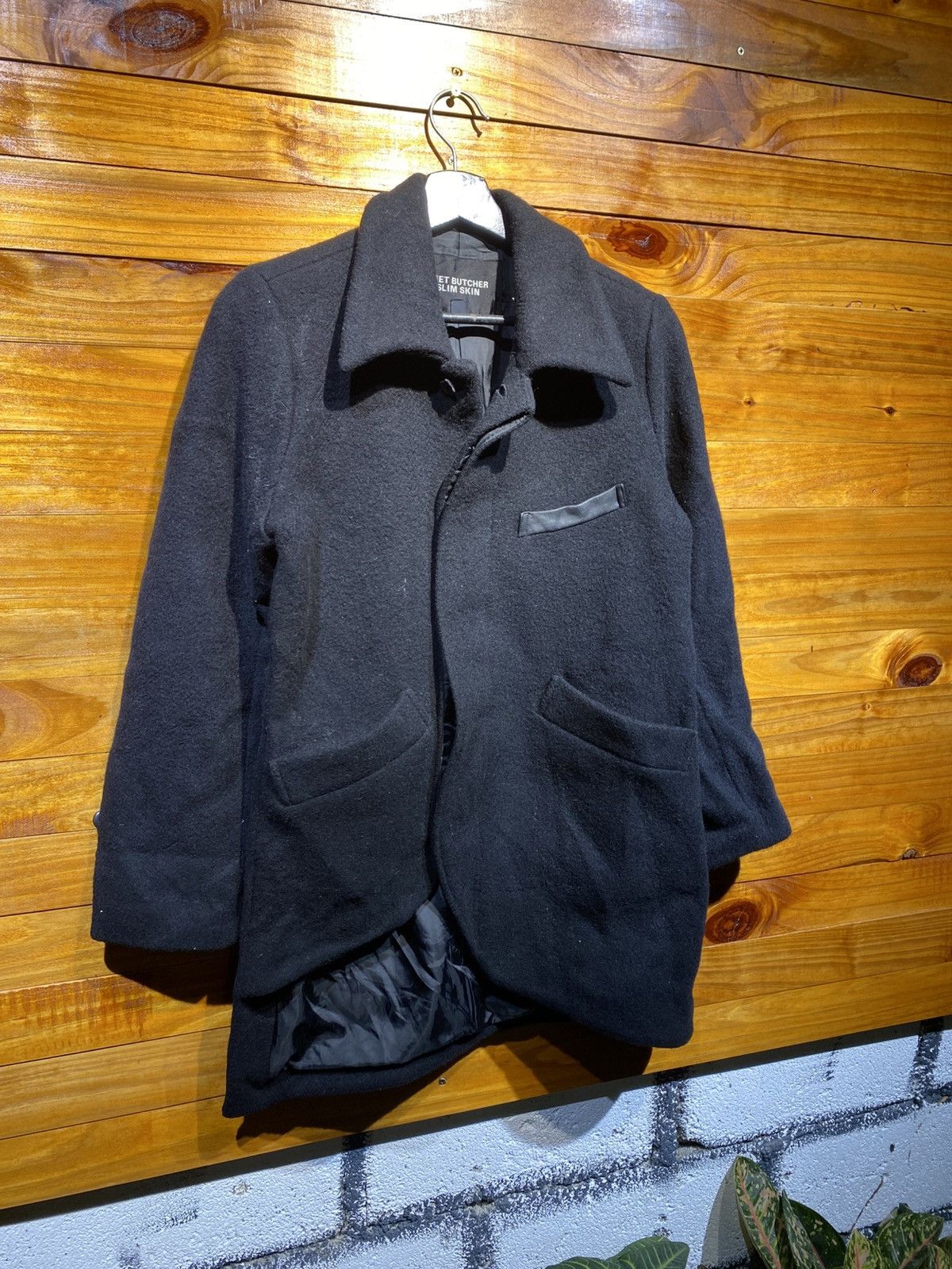 Diet Butcher Slim Skin Vintage Diet Butcher Slim Skin Black Wool Blend Coat Size US S / EU 44-46 / 1 - 7 Thumbnail