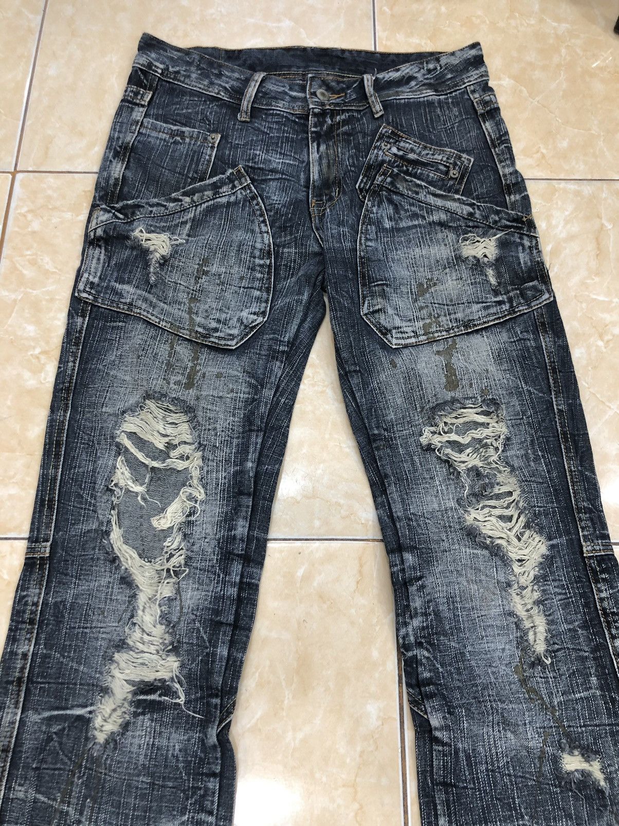 If Six Was Nine Solberry Ripped Paint splatter Denim Pants Size US 31 - 3 Thumbnail