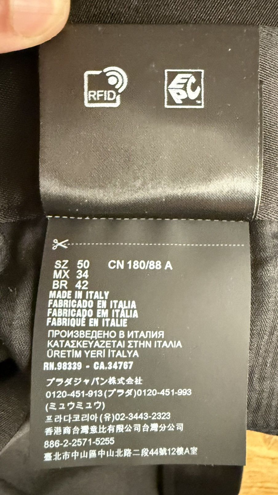Prada Prada - Black Silk & Cotton Logo Plaque Pants Size US 34 / EU 50 - 16 Thumbnail
