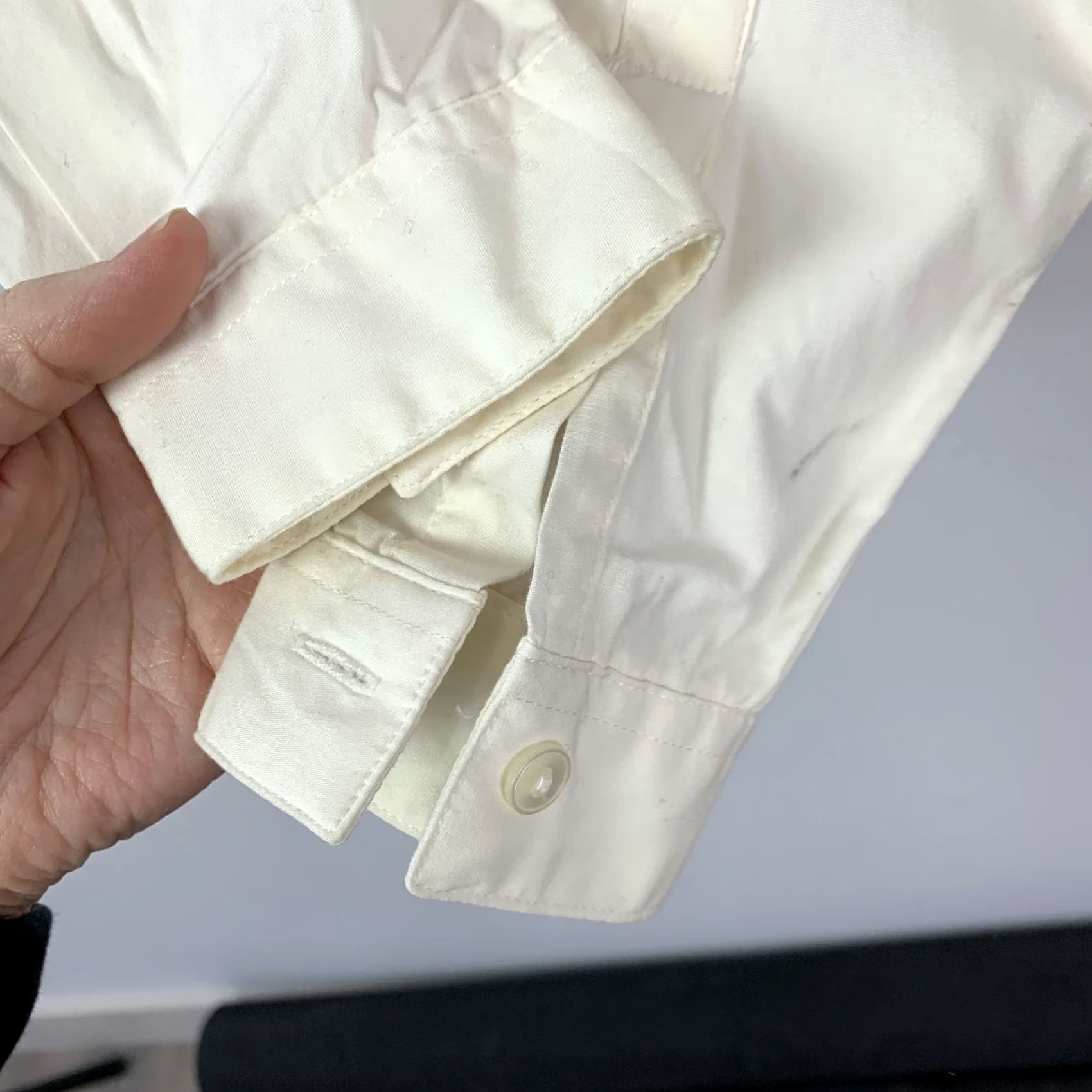 Vintage Woolrich Women's Button-Up Shirt Long Sleeve Embroidered Winter White, 100 Cotton, Casual Workwear, Floral Solid, L, Regular, Vintage? Size L / US 10 / IT 46 - 4 Thumbnail