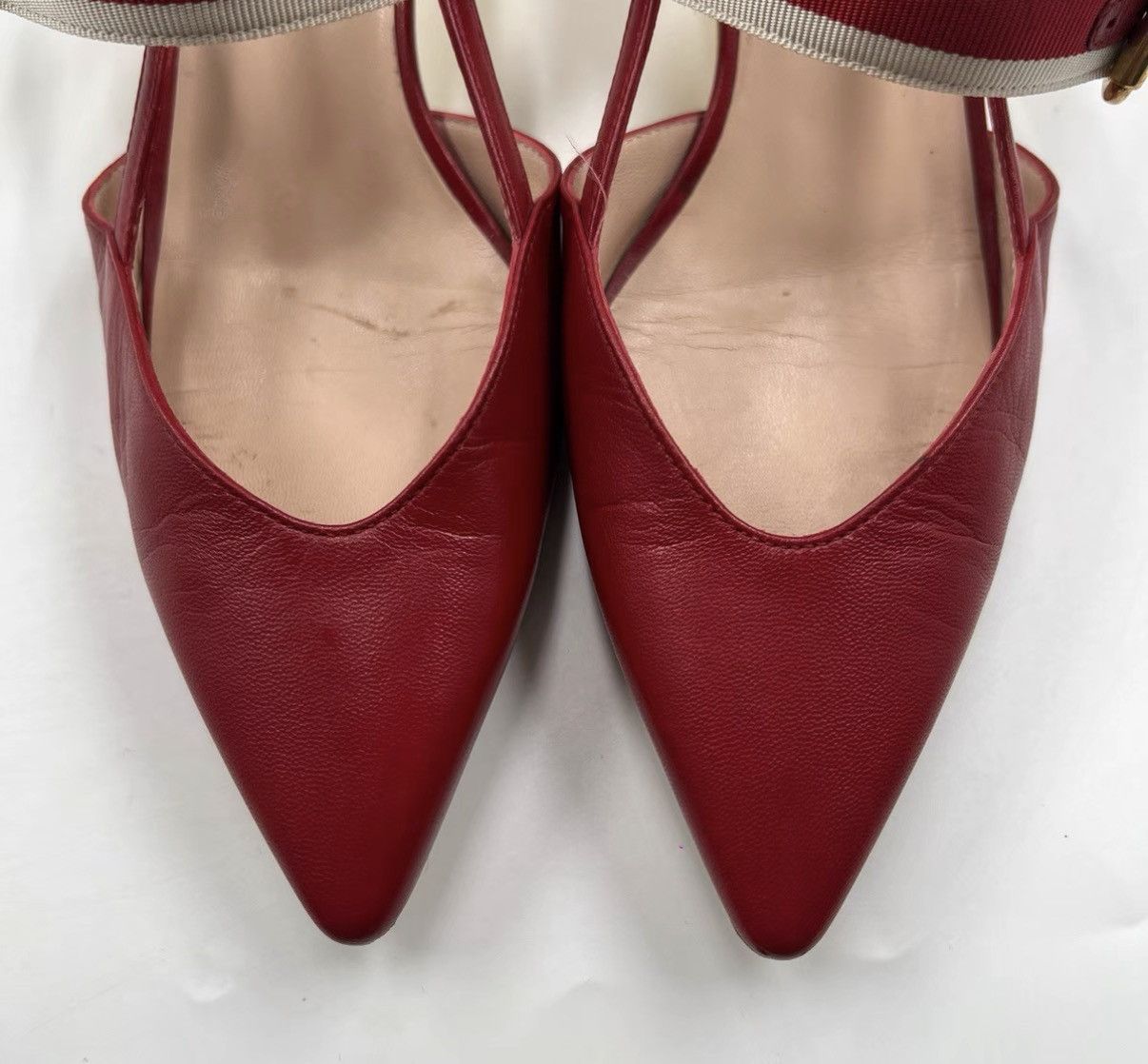 Gucci Gucci/Red Pointed Toe Bamboo Heels K12 Size US 5 / IT 35 - 2 Thumbnail
