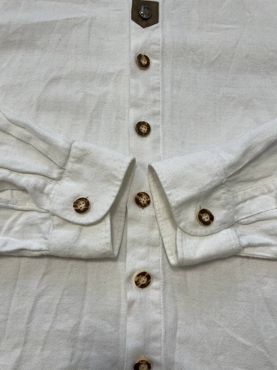 Other Alphorn Trachten Shirt Mens White Embroidered Folk Bavarian Size US L / EU 52-54 / 3 - 9 Thumbnail