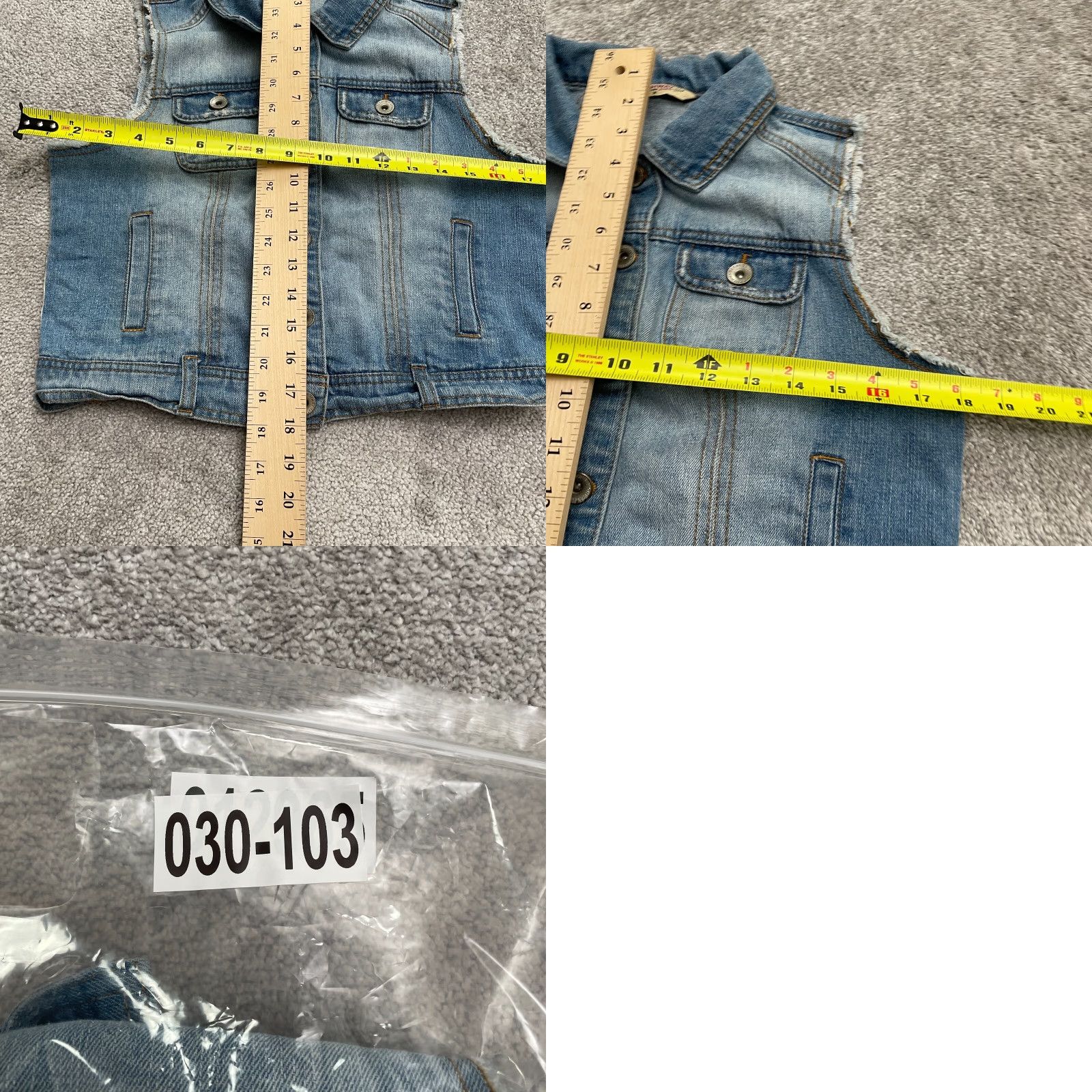 Denime HWY Jeans Denim Vest Womens M Blue Casual Button Down Sleeveless Pockets Short Jacket, Classic Outdoor, Regular Fit Women Size 32" / US 10 / IT 46 - 8 Thumbnail