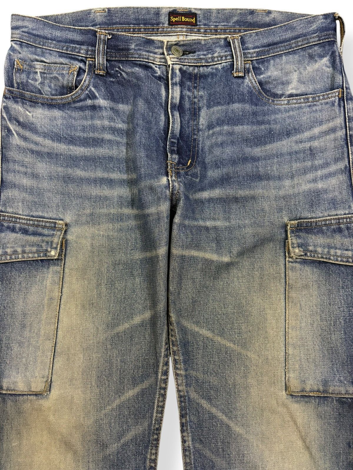 Spellbound Vintage Japanese Brand Spellbound Mud Wash Cargo Jeans Size US 33 - 3 Thumbnail