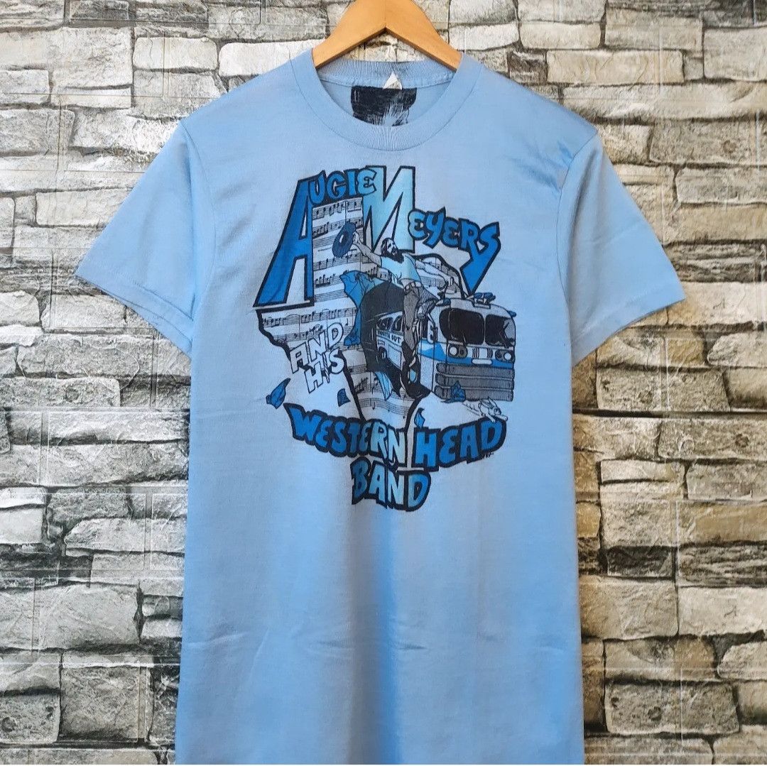 Band Tees RARE🔥70's Augie Meyers And His Western Head Band Ponytail Size US S / EU 44-46 / 1 - 3 Thumbnail