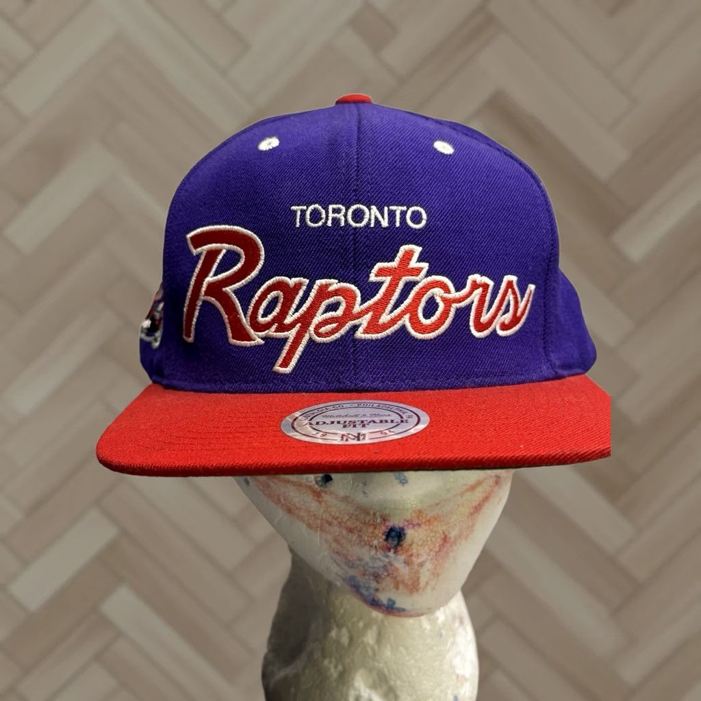 Mitchell & Ness MITCHELL & NESS NBA Toronto Raptors Team Script Snapback Hat Purple Red Mens OSFA Cap Size ONE SIZE - 1 Thumbnail