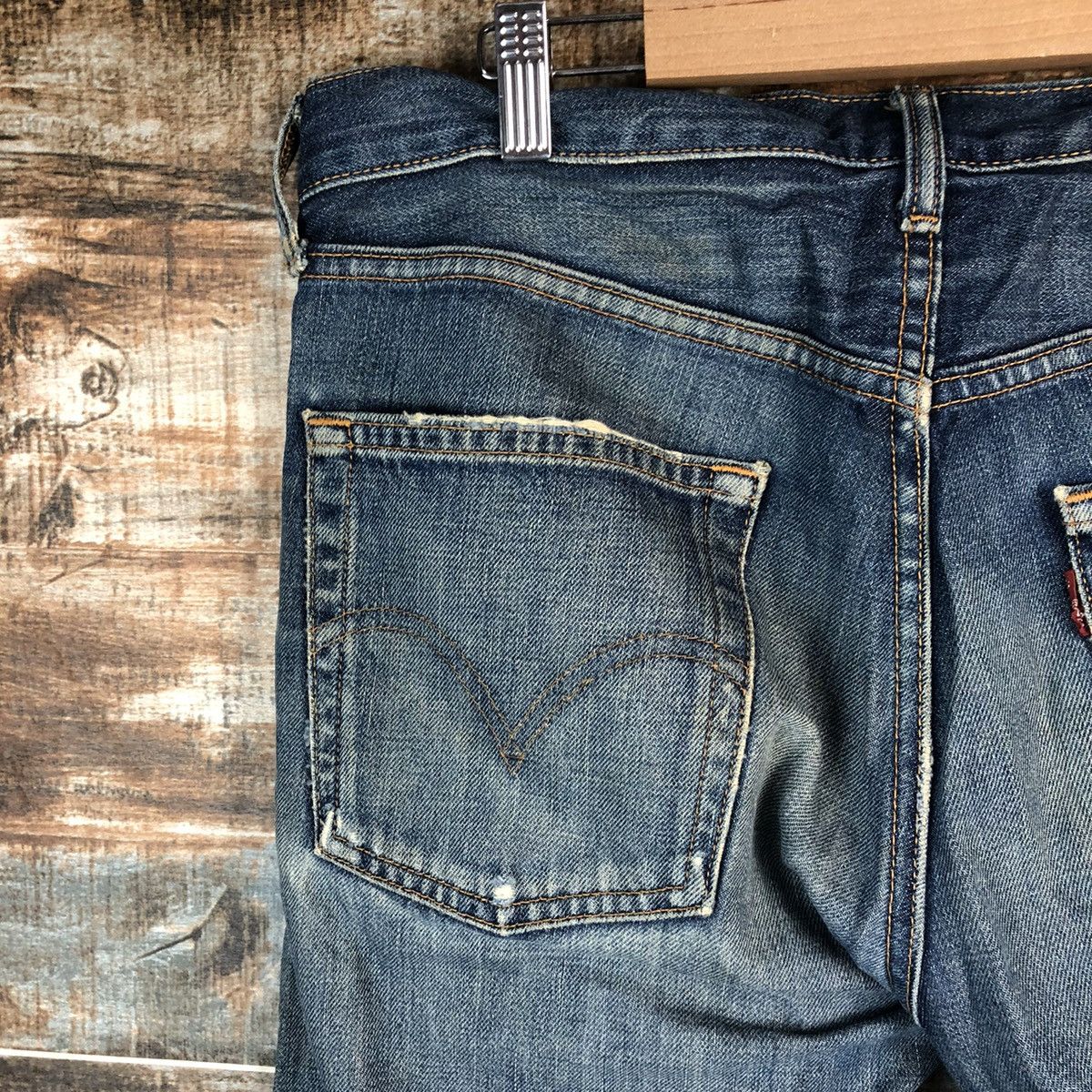 Levi's 505 Levis Blue ripped distressed Denim Pants #1410 Size US 32 / EU 48 - 16 Thumbnail