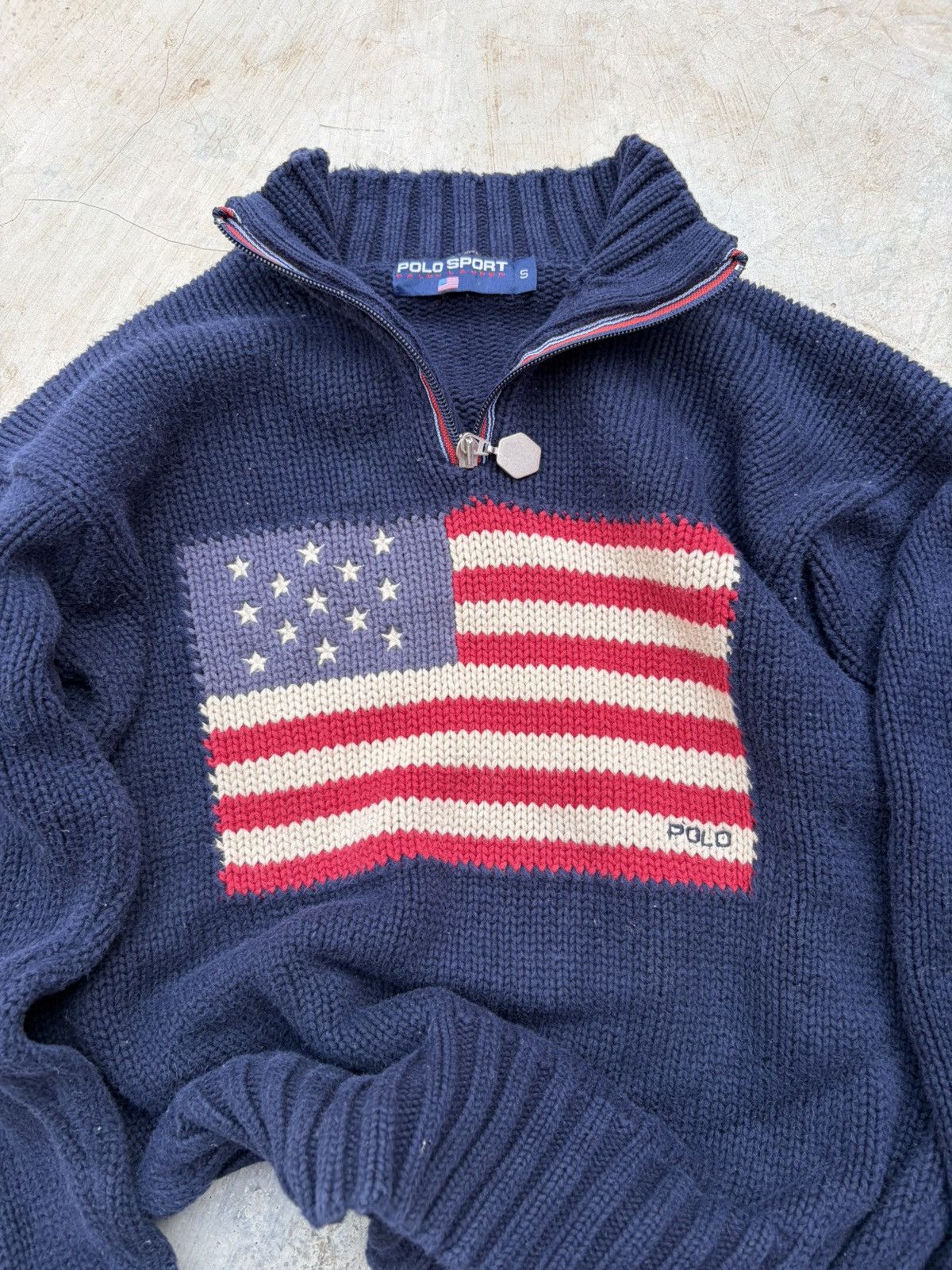 Polo Ralph Lauren Vintage 90s Polo Sport Ralph Lauren Flag QuarterZip Knit Size US S / EU 44-46 / 1 - 2 Thumbnail