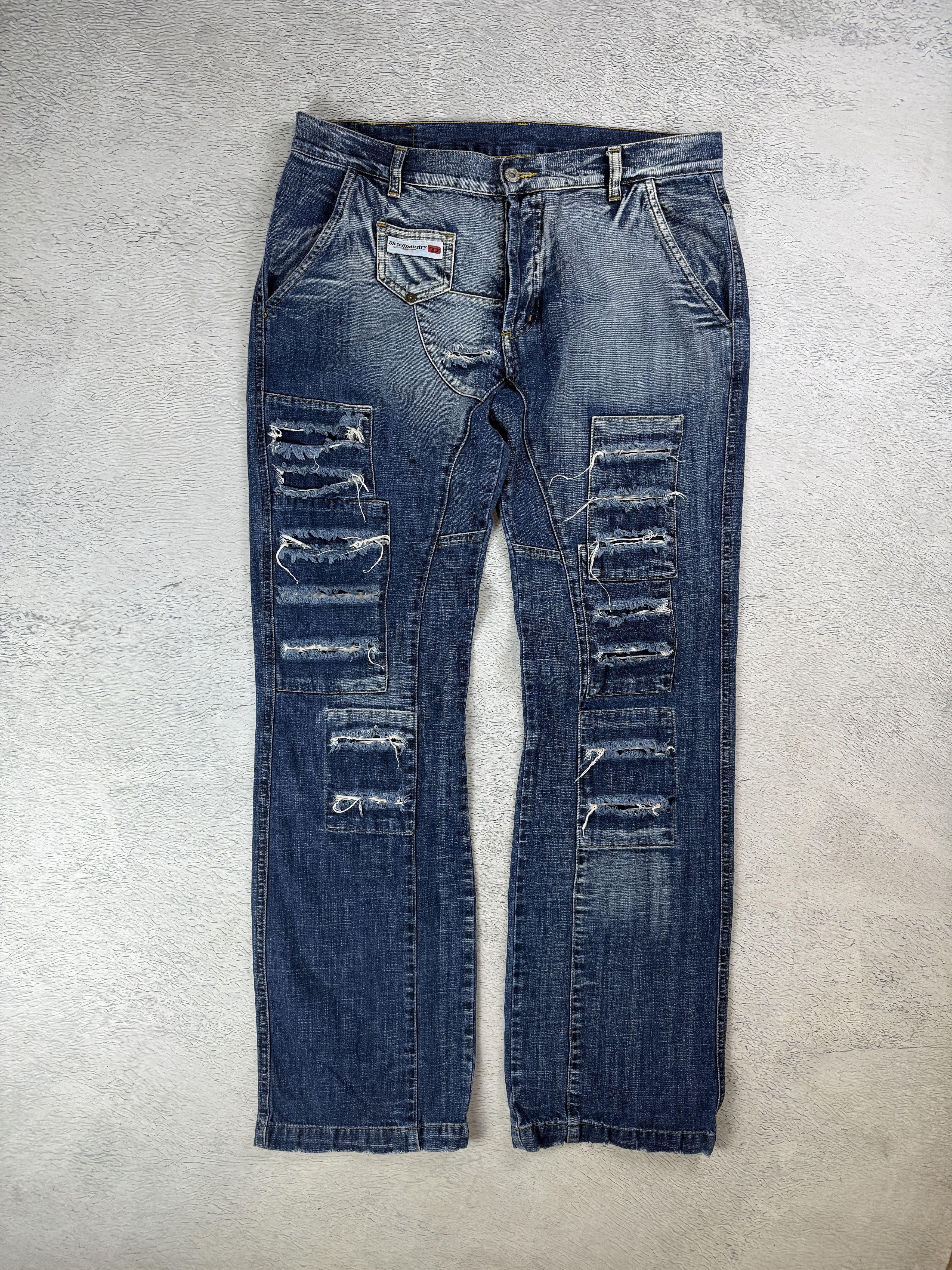 Diesel × JNCO × Japanese Brand Diesel Vintage Jeans Custom Distressed Denim Ripped Opium Size US 34 / EU 50 - 2 Thumbnail
