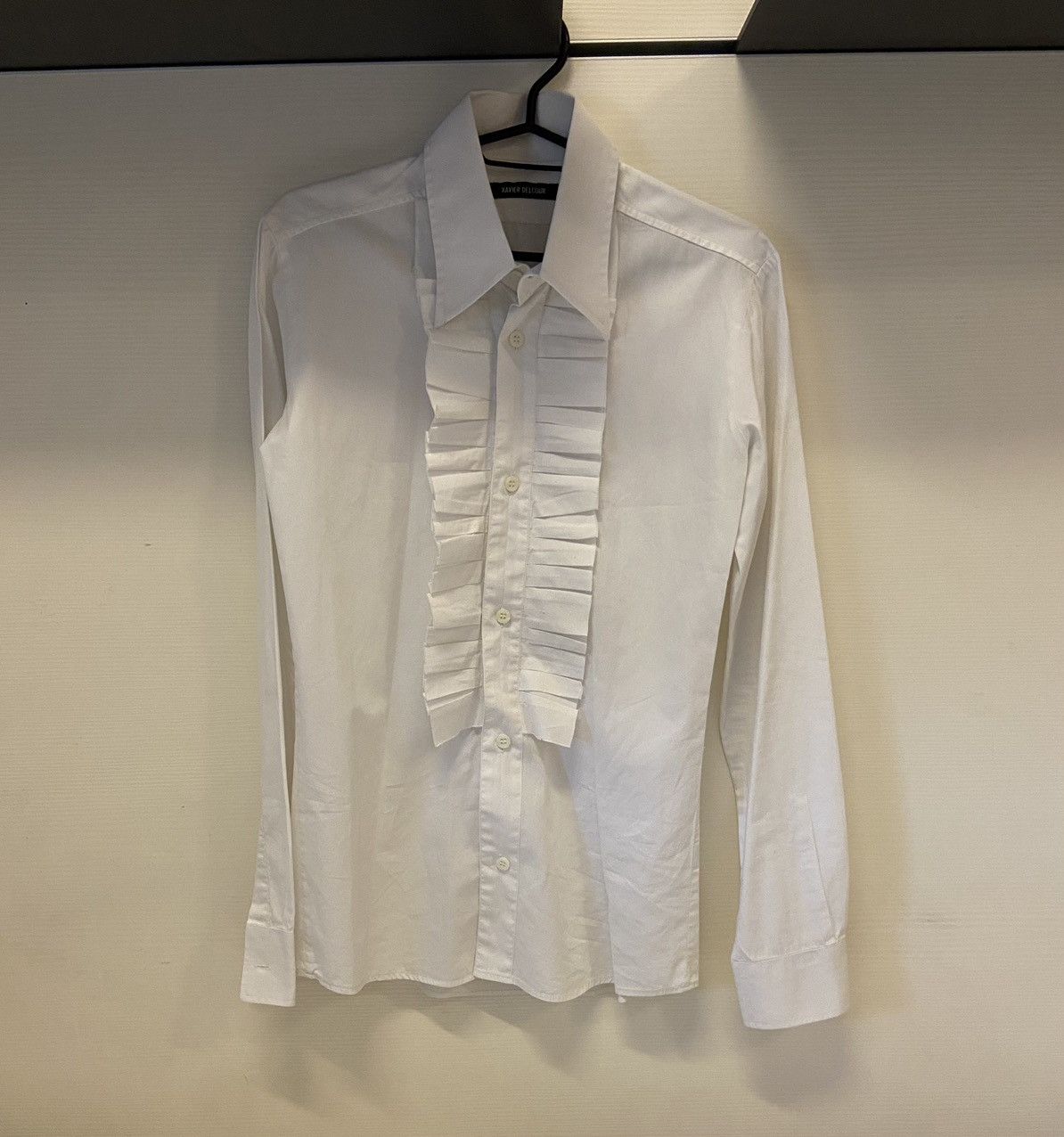 image of Only For Men Xavier Delcour Ruffled Shirt Xavier Delcour Xs in White, Men's