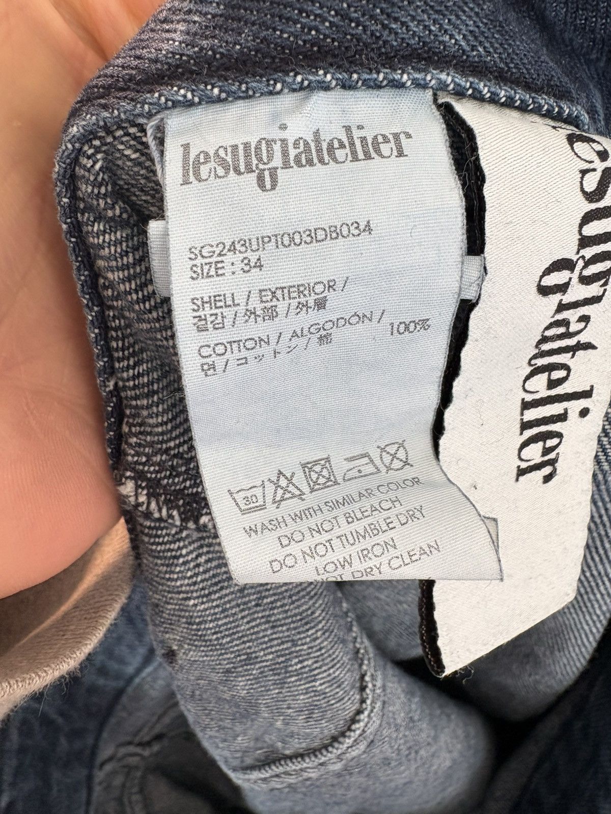 Other LESUGIATELIER Navy Knee Tuck Jeans Size US 34 / EU 50 - 7 Thumbnail
