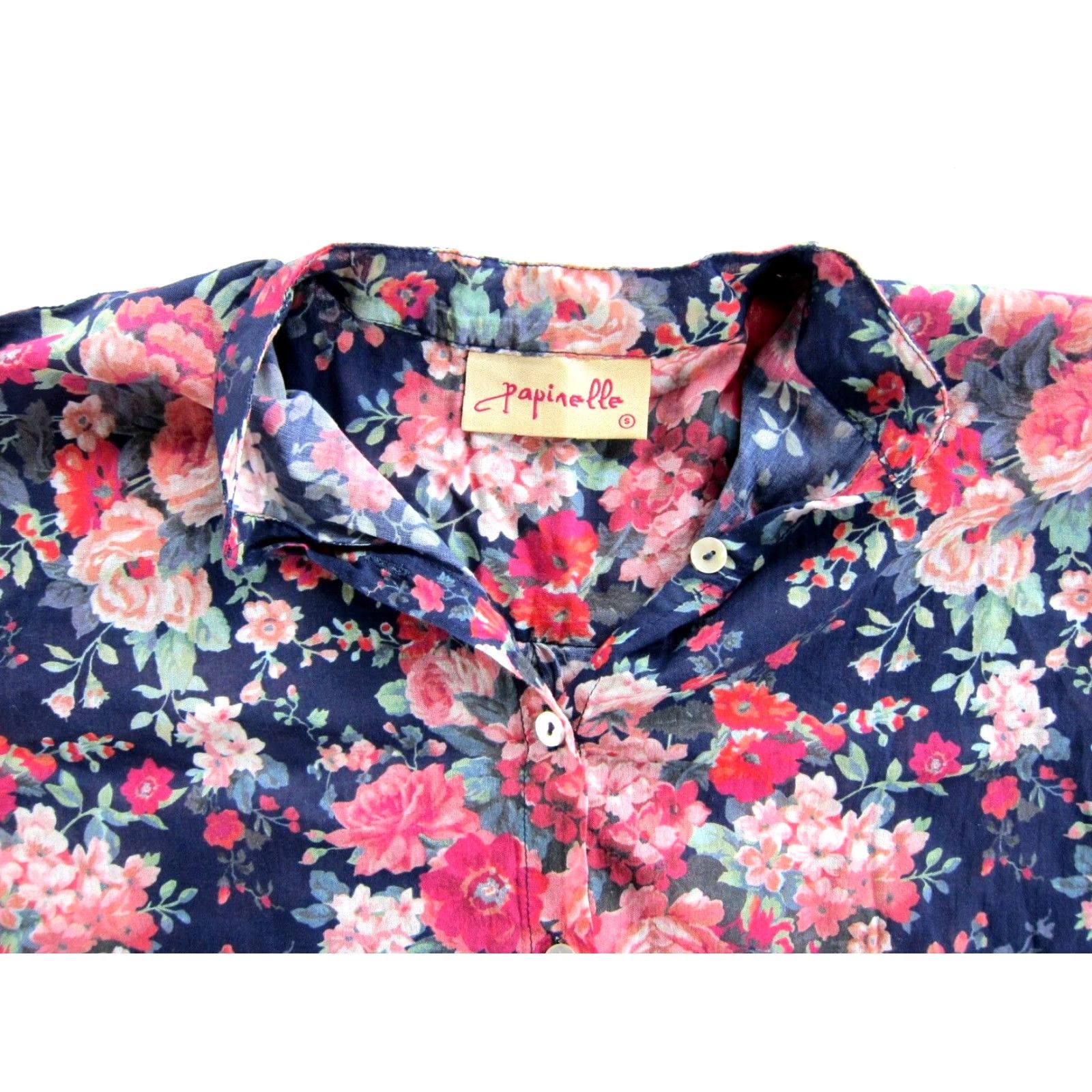 Vintage VINTAGE Papinelle Cotton Lightweight Pink Floral Button Down Oversized Short Sleeve Blouse S Size S / US 4 / IT 40 - 4 Thumbnail