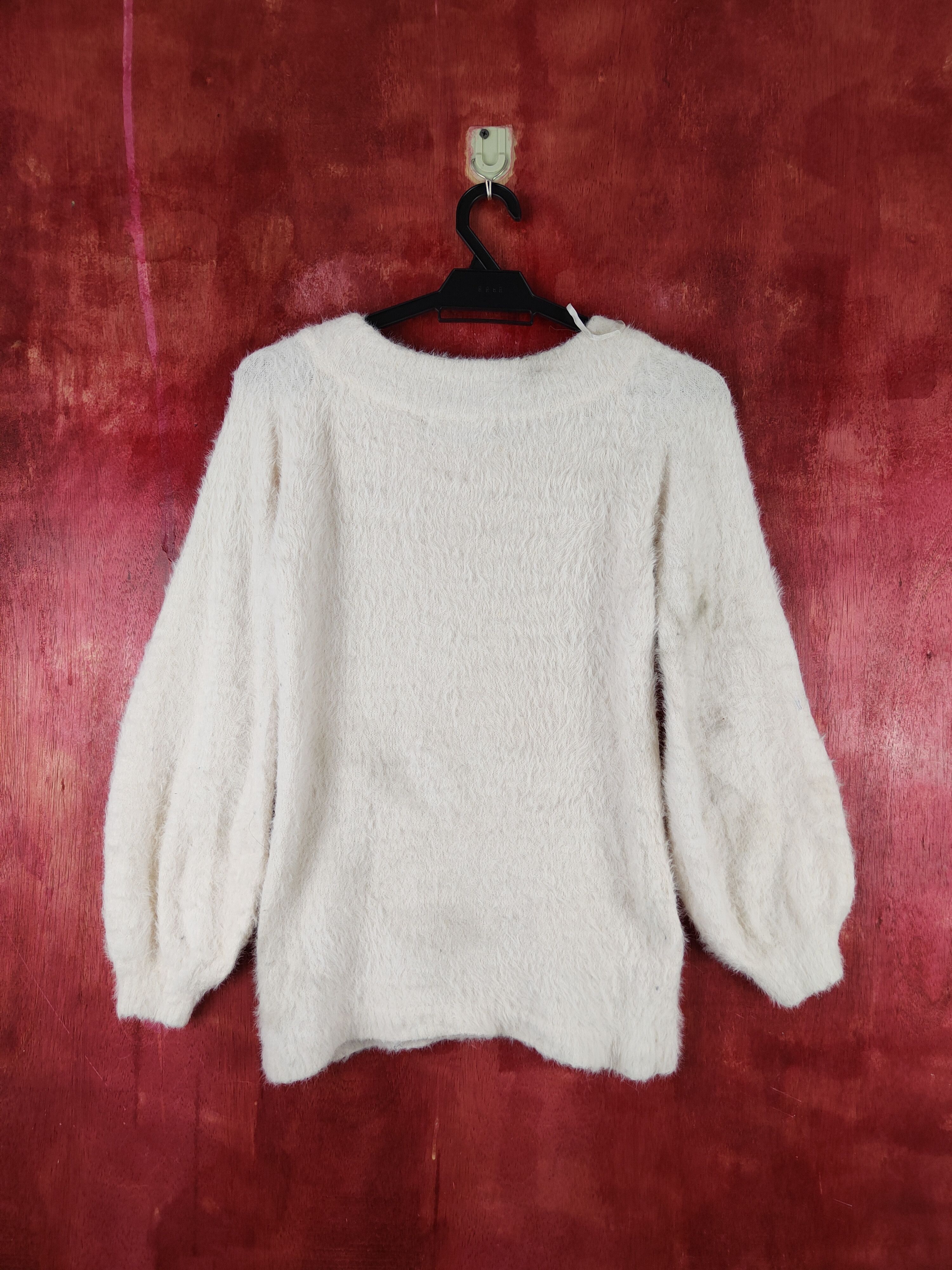 Homespun Knitwear × Japanese Brand × Vintage Flow and Fixture White Fur Mohair Knitwear #S1968 Size XS / US 0-2 / IT 36-38 - 7 Thumbnail
