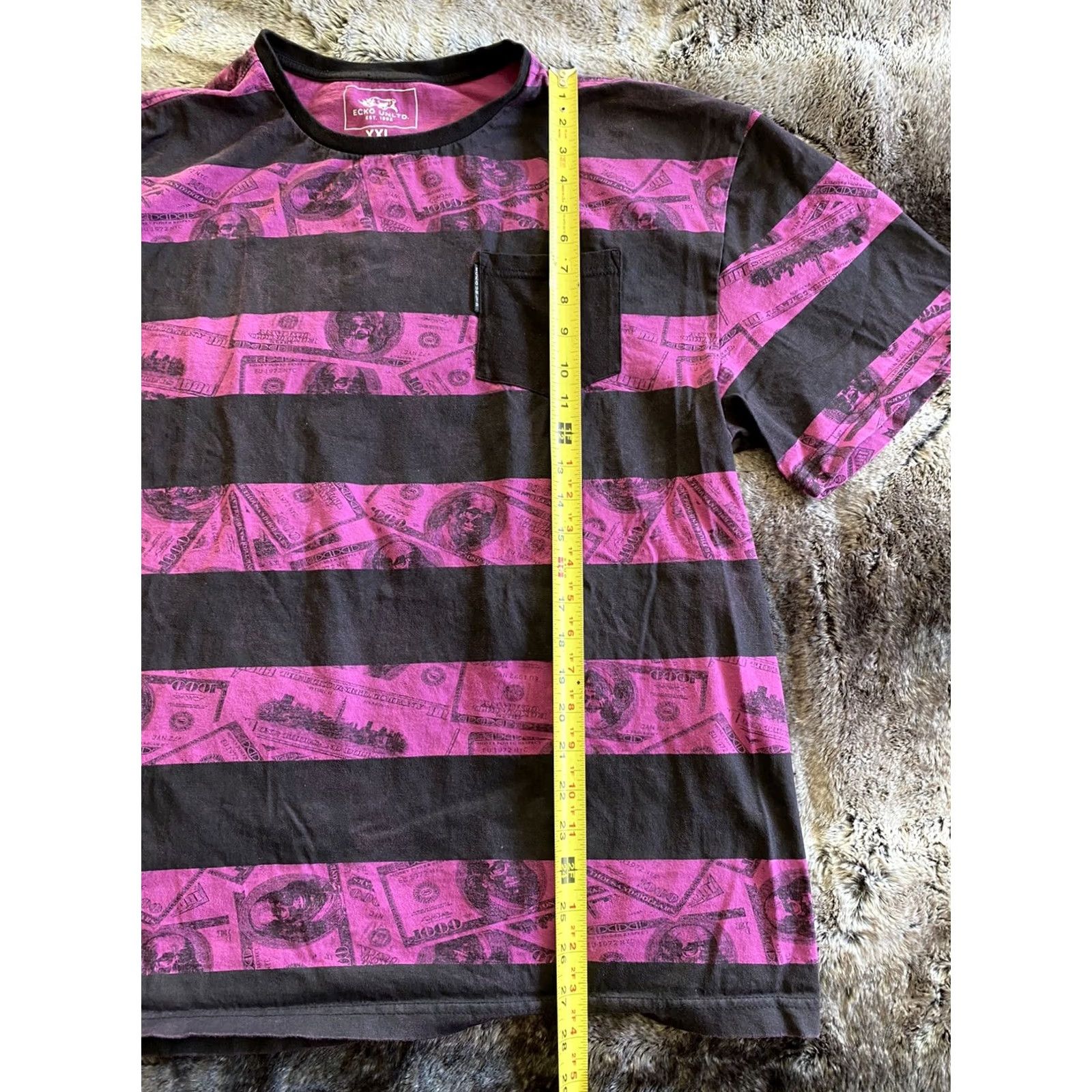 Vintage Echo Unlimited Money Shirt Men’s 2XL Purple/Black Front Pocket T-Shirt Mens XXL Black Money Pocket Echo Unlimited Money Shirt Size US XXL / EU 58 / 5 - 5 Thumbnail