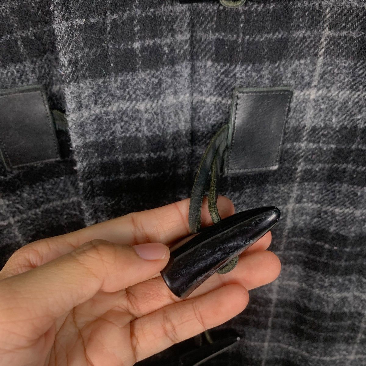 Katharine Hamnett London HAMNETT Coat Checked Wool Duffle Coat #1796-C15 Size US M / EU 48-50 / 2 - 15 Thumbnail