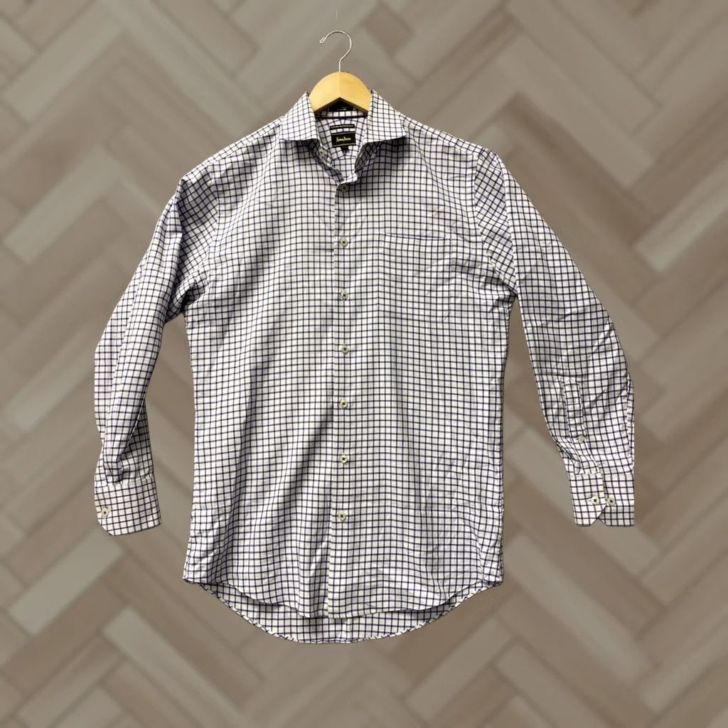 Neiman Marcus VINTAGE Neiman Marcus Button Shirt Mens Medium Blue Check Long Sleeve /0832 Size US M / EU 48-50 / 2 - 1 Thumbnail
