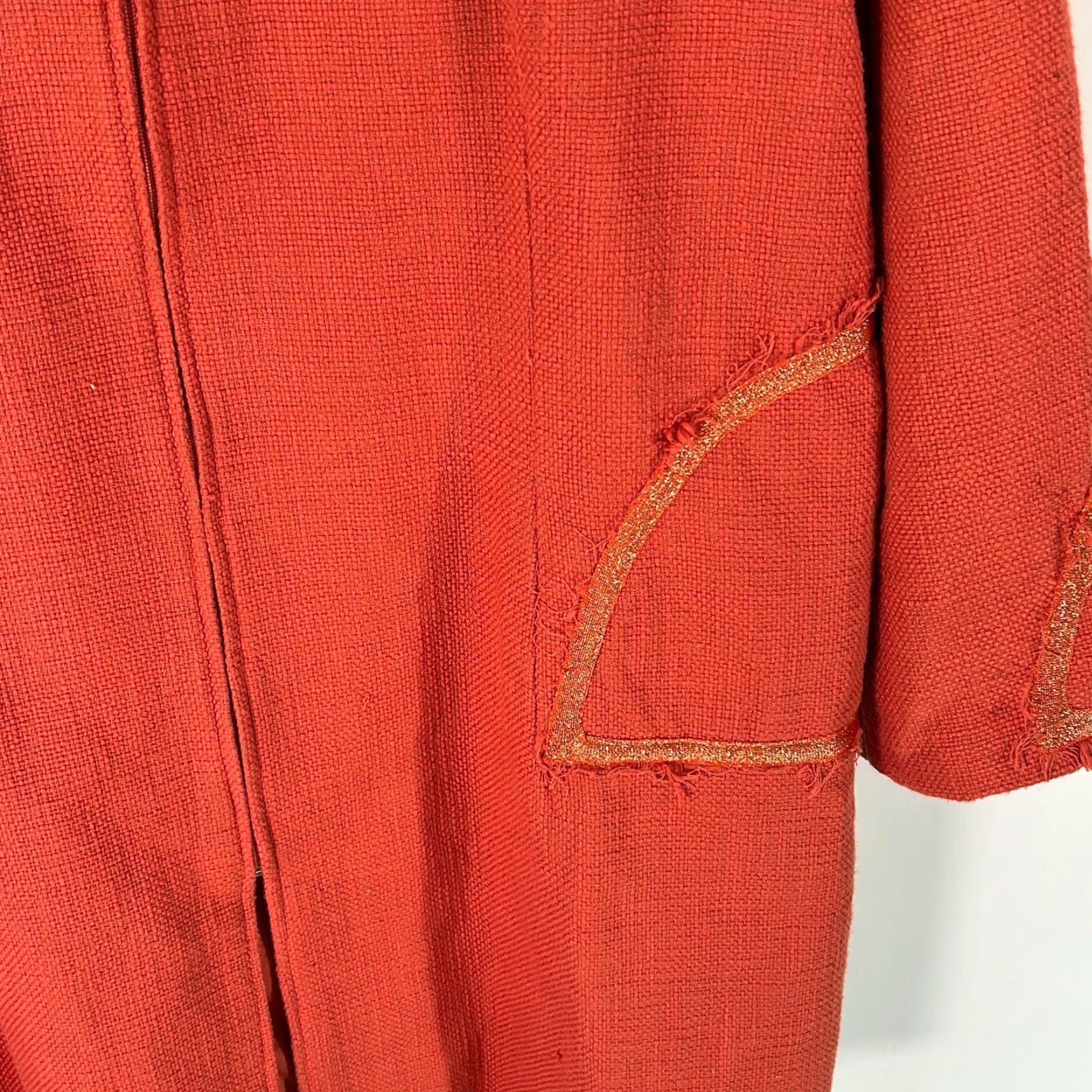 Vintage VINTAGE Paula Hian Jacket Women Orange 2X Plus Embroidered Tweed Embroidered Jacket Casual 90s? Size XXL / US 16-18 / IT 52-54 - 5 Thumbnail