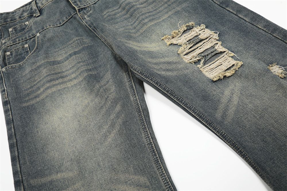 Japanese Brand × Jean Men's loose wide-leg punk washed ripped scimitar jeans Size US 32 / EU 48 - 6 Thumbnail