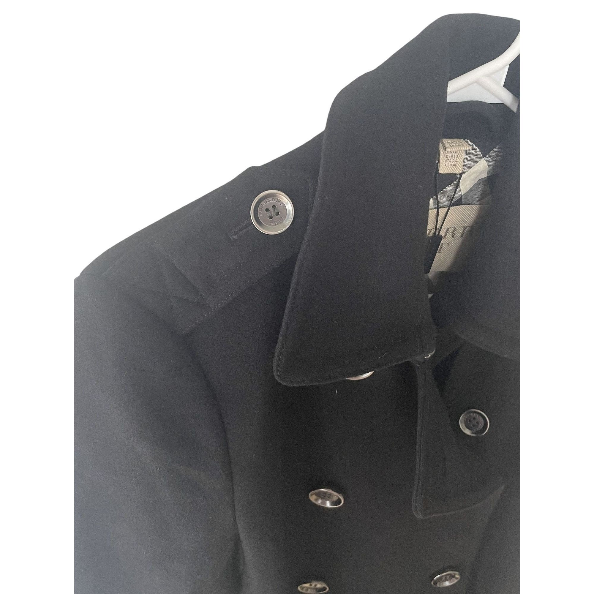 Burberry Burberry Black Wool Blend Double-Breasted Belted Coat Size L / US 10 / IT 46 - 5 Thumbnail