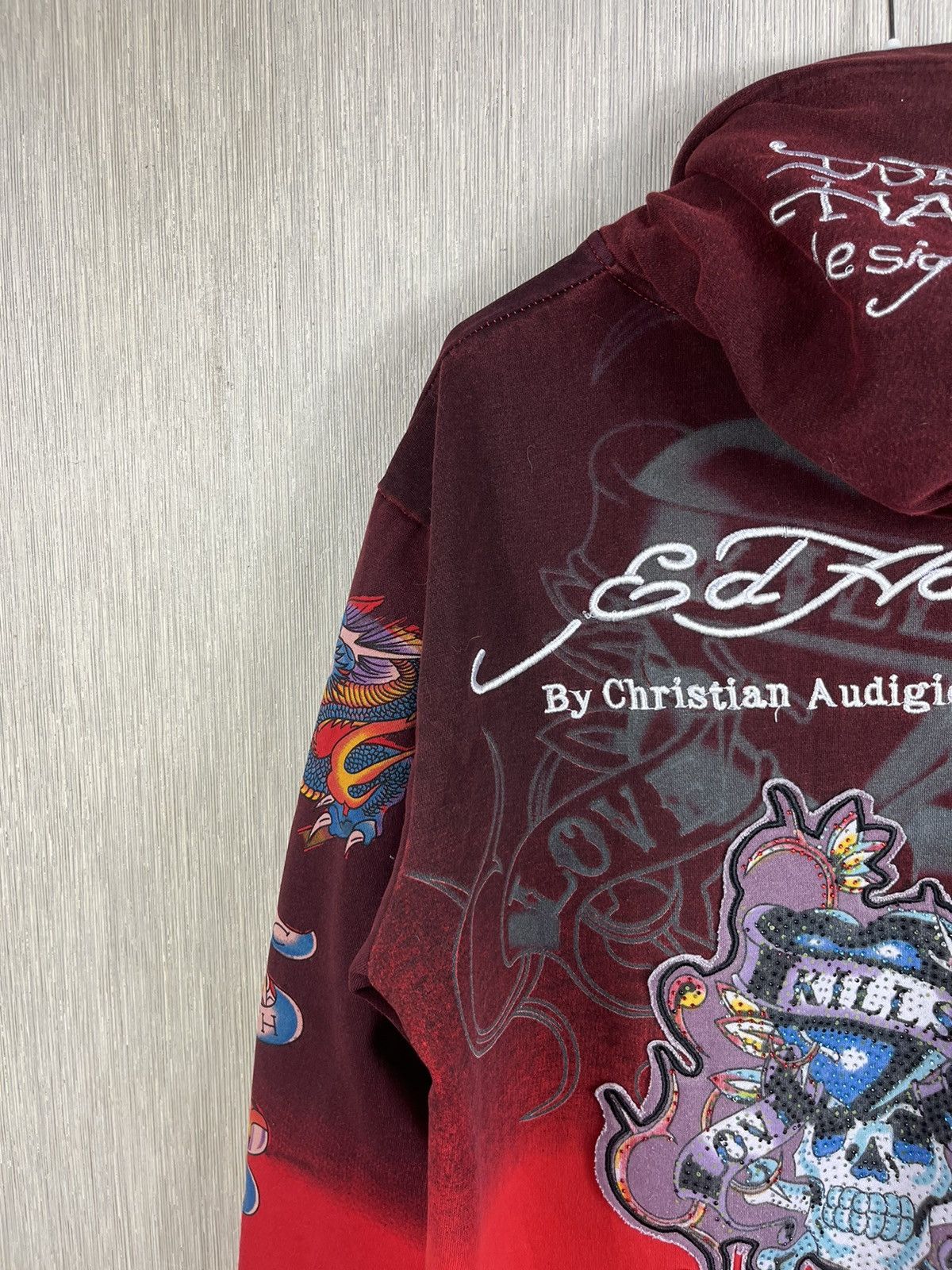 Christian Audigier × Ed Hardy × Vintage Vintage Ed Hardy Christian Audigier y2k zip hoodie ombre Size US L / EU 52-54 / 3 - 18 Thumbnail