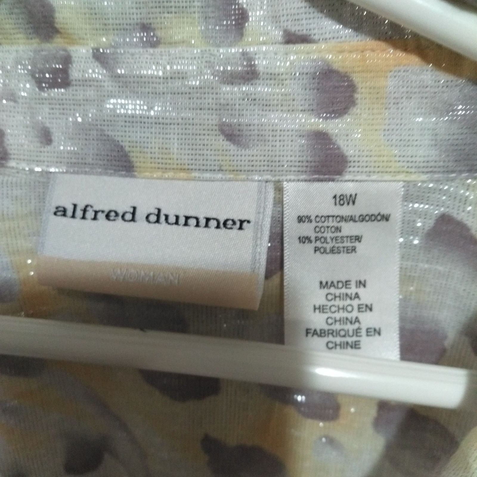 Other Alfred Dunner Gauze Cotton Metallic Blouse Top 16 W. Size XXL / US 16-18 / IT 52-54 - 4 Thumbnail