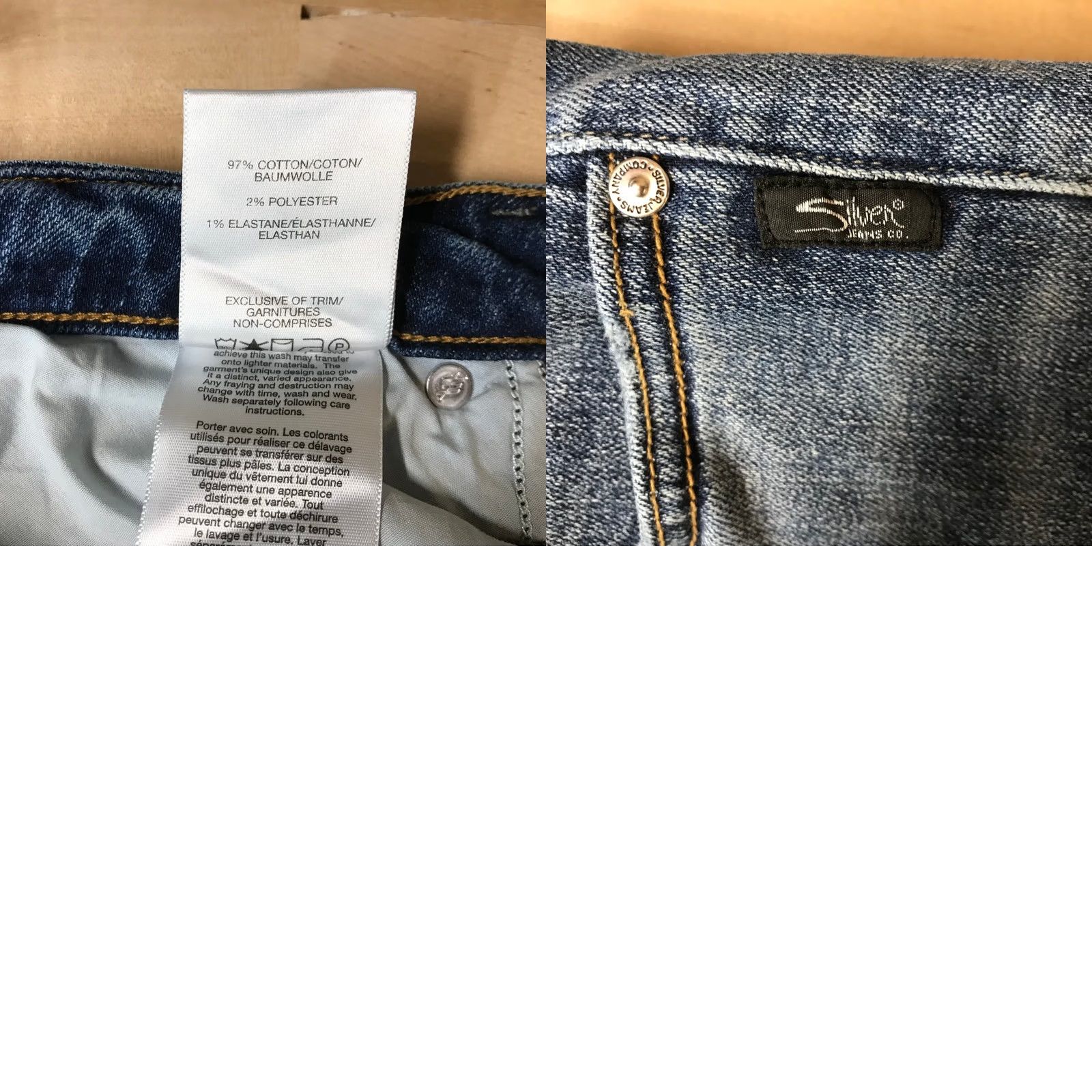 Silver Jeans Co. VINTAGE? No — Silver Jeans Co. Women's Mid Rise Straight Leg Jeans Medium Wash 18P Jeans Women Size 40" / US 18 - 8 Thumbnail