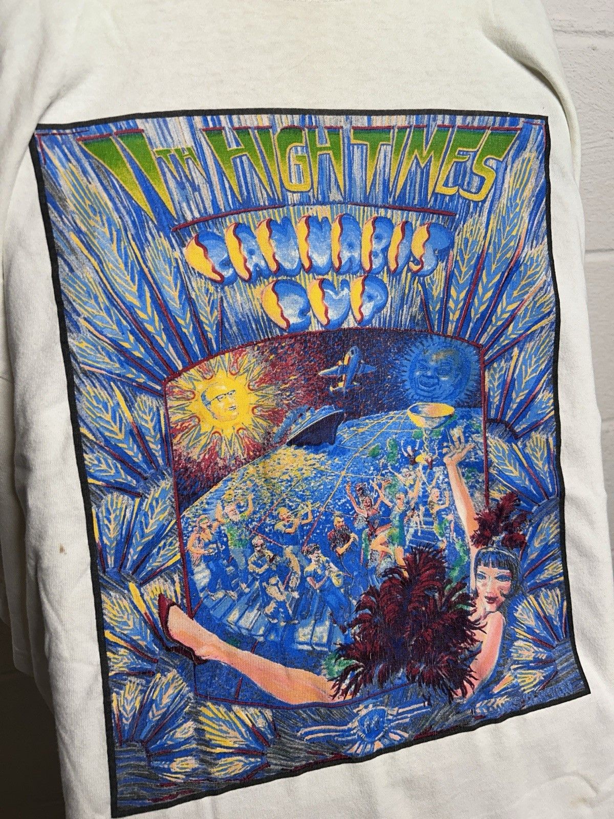 Vintage Vintage 1998 High Times 11th Leaf Club Amsterdam Art Tee Size US XXL / EU 58 / 5 - 2 Thumbnail