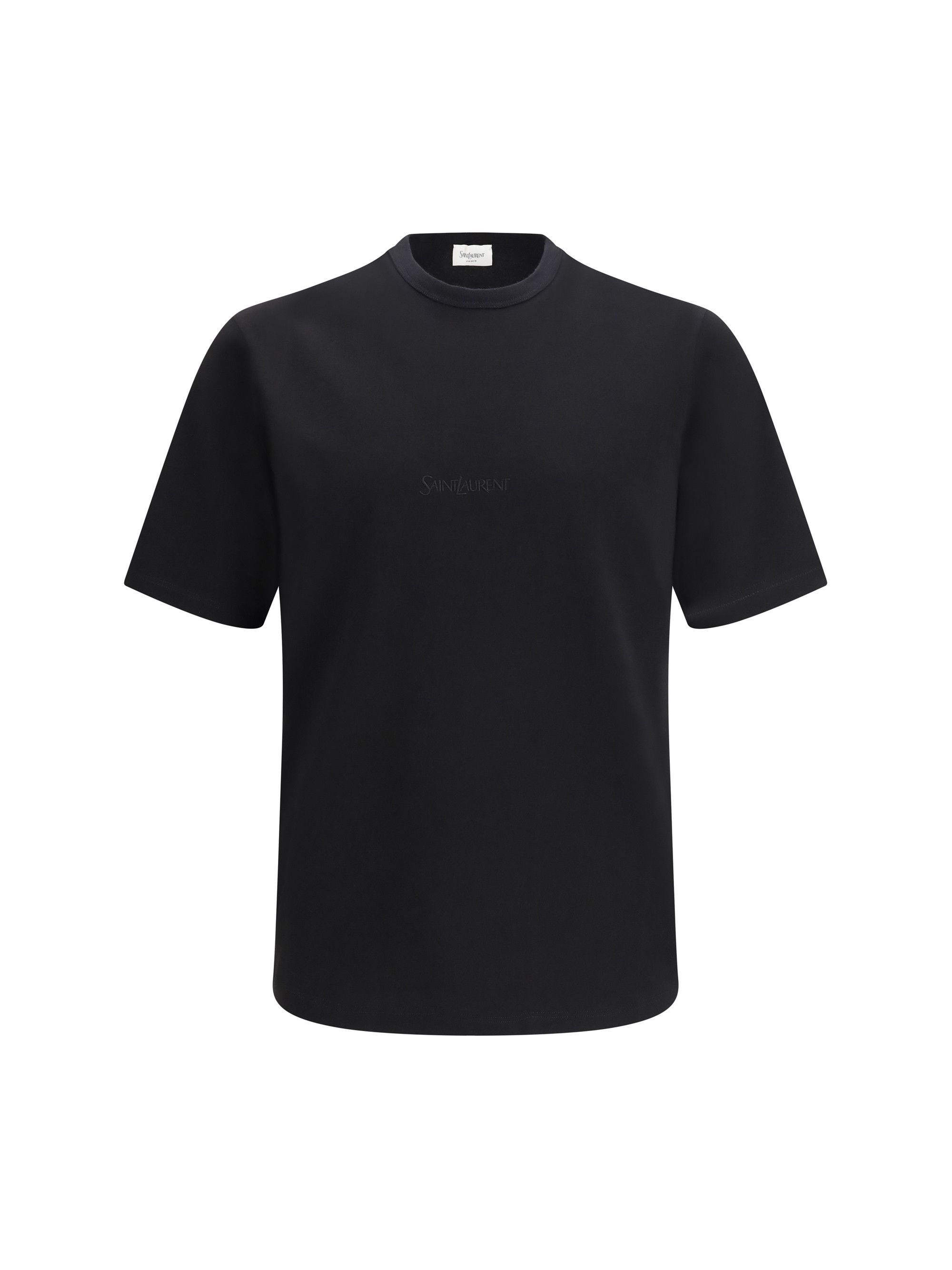 Saint Laurent Paris Cotton jersey T-shirt with embroidered logo Size US L / EU 52-54 / 3 - 1 Thumbnail