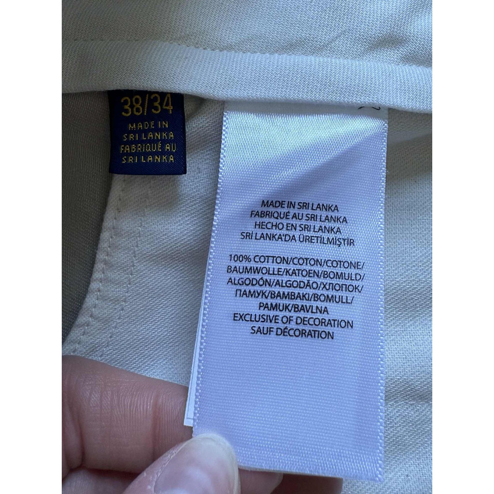Polo Ralph Lauren Polo Ralph Lauren Classic Fit Chino Pants White Mens 38 x 34 Size US 38 / EU 54 - 6 Thumbnail